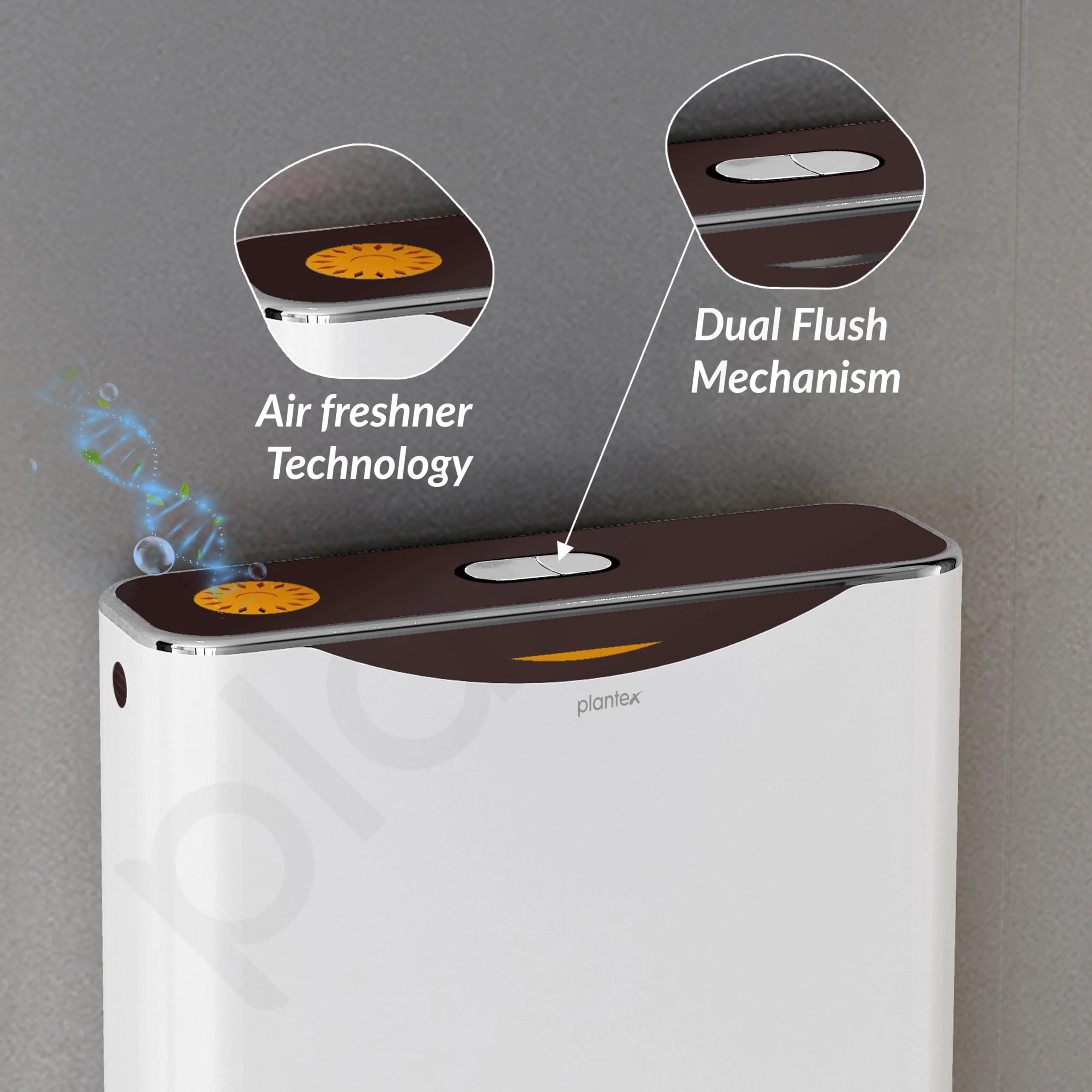 Plantex Flush Tank for Toilet with 10 Ltr Water Capacity/Dual Flushing Cistern for Bathroom/Polypropylene Toilet Flush Tank - Pack of 1 (Boss, Brown & White) - Image 3