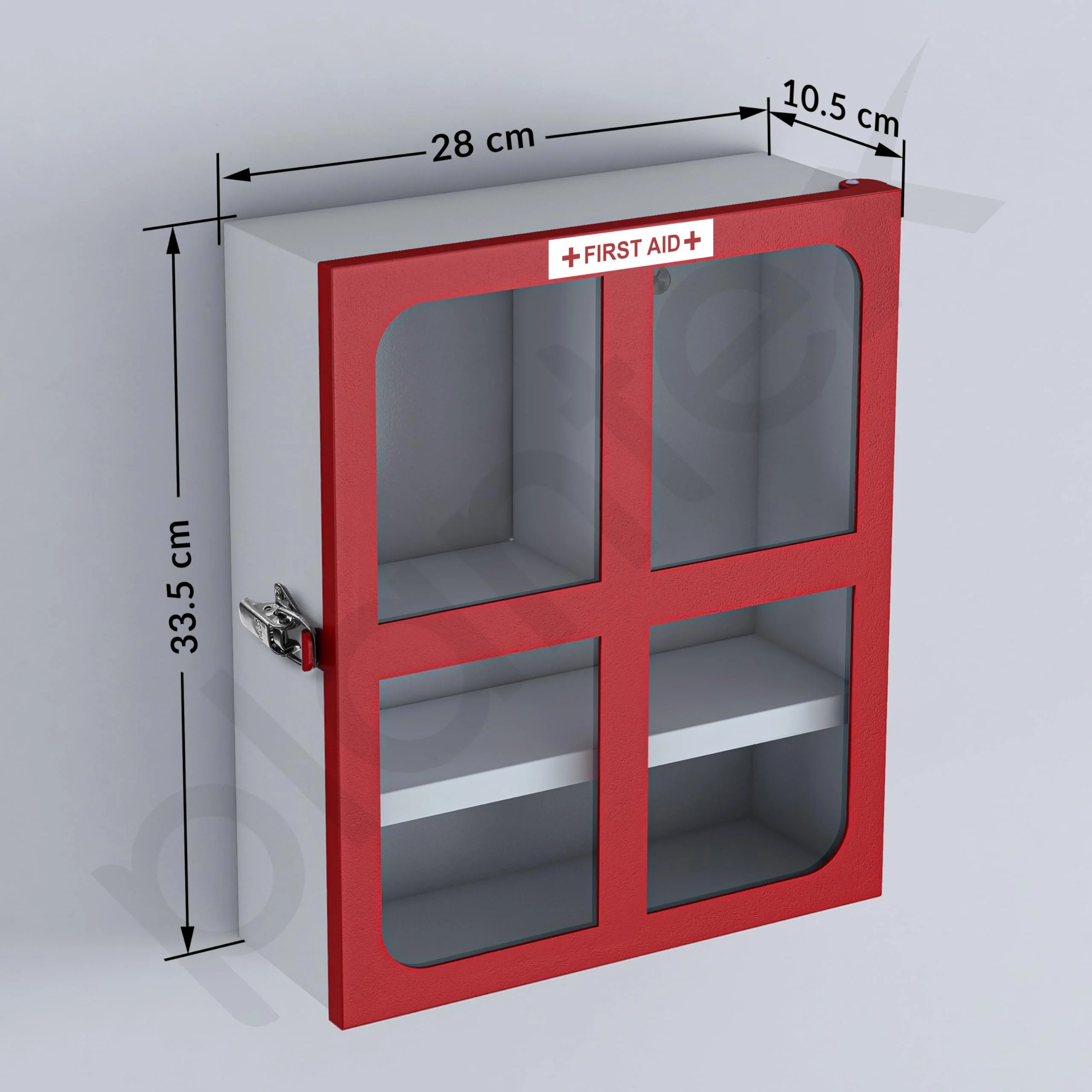 Plantex GI Steel First Aid Box Empty/Medicine Box for Home/Emergency Medical Box for Medicine Storage with Multi Compartments for School, Office, Factories with Clip Lock (Red & White) Wall Mountable - Image 3