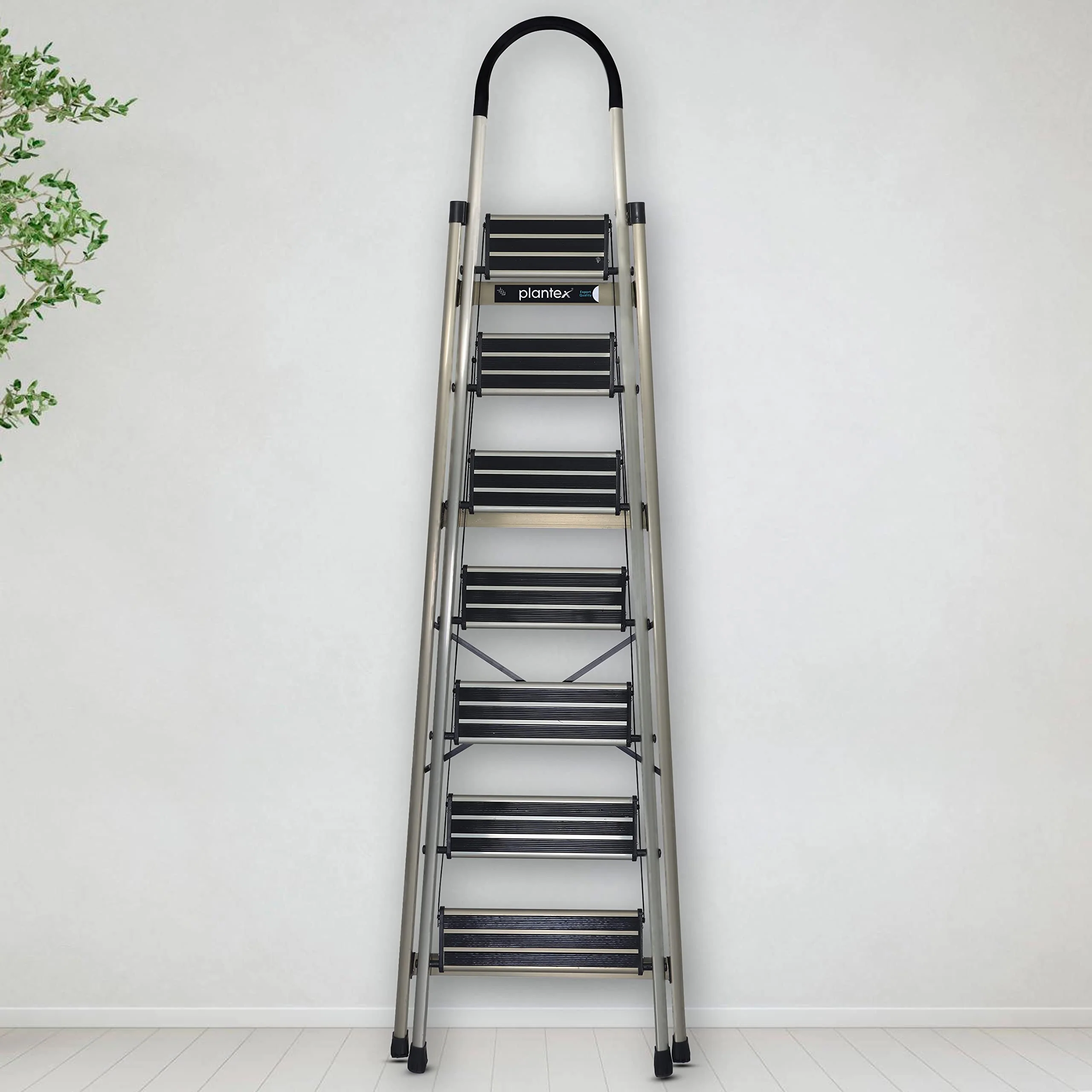 Plantex Guardex 7 Step Foldable Aluminum Ladder for Home/Ladder with Anti-Slip Shoes and Edge Guards/5 Year Manufacturer Warranty (Anodize Coated-Gold) - Image 7