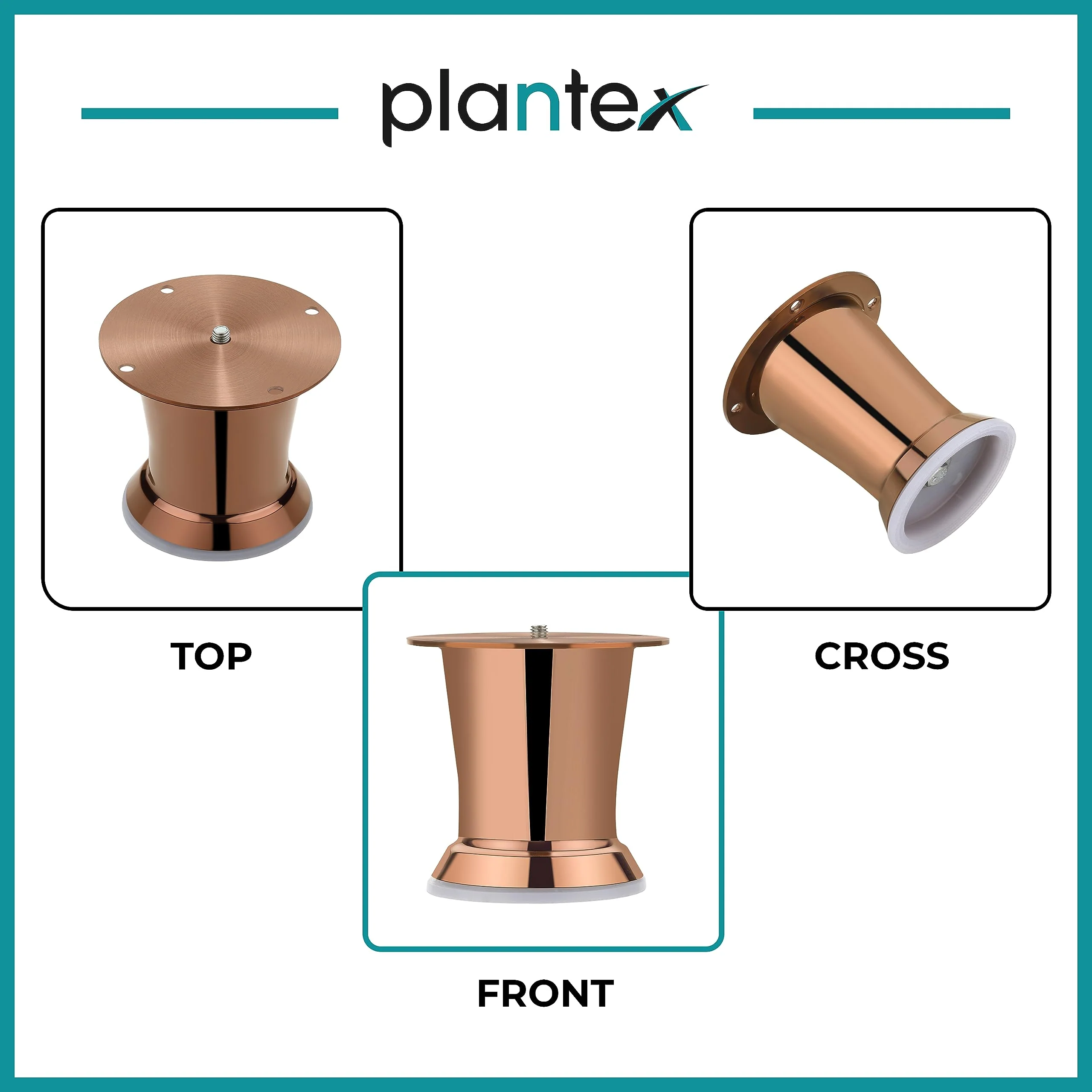 Plantex Heavy Duty 3 Inch Spare Sofa Legs for Bed Furniture/Sofa Legs for Table/Sofa Support Legs Set of 2 Pcs (Rose Gold) - Image 5