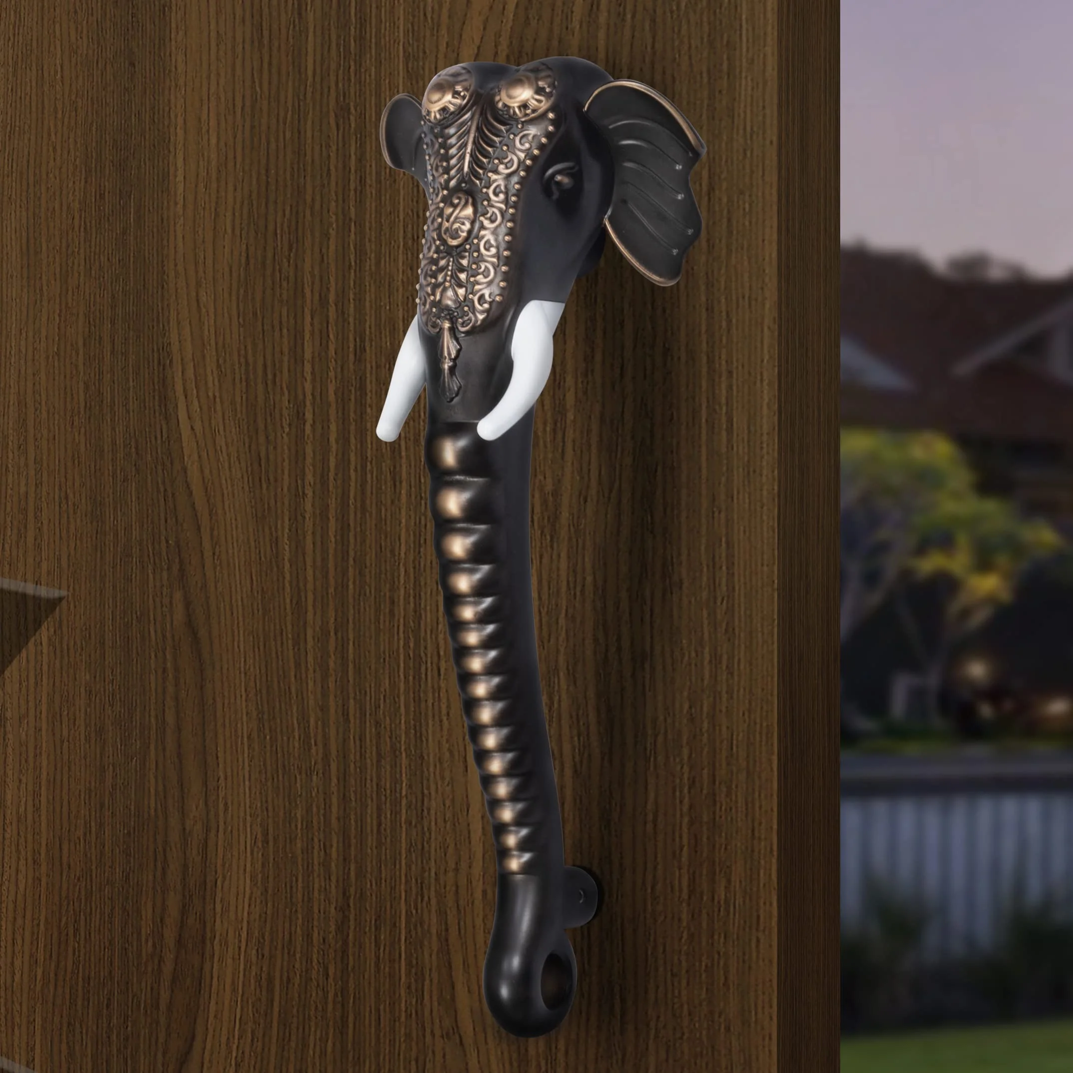 Plantex Heavy Duty Door Handle/11-inches Ganesha Main Door Handle/Door Pull Push Handle/Door & Home Decor - Pack of 1 (Copper Antique Finish) - 3 Years Warranty - Image 4