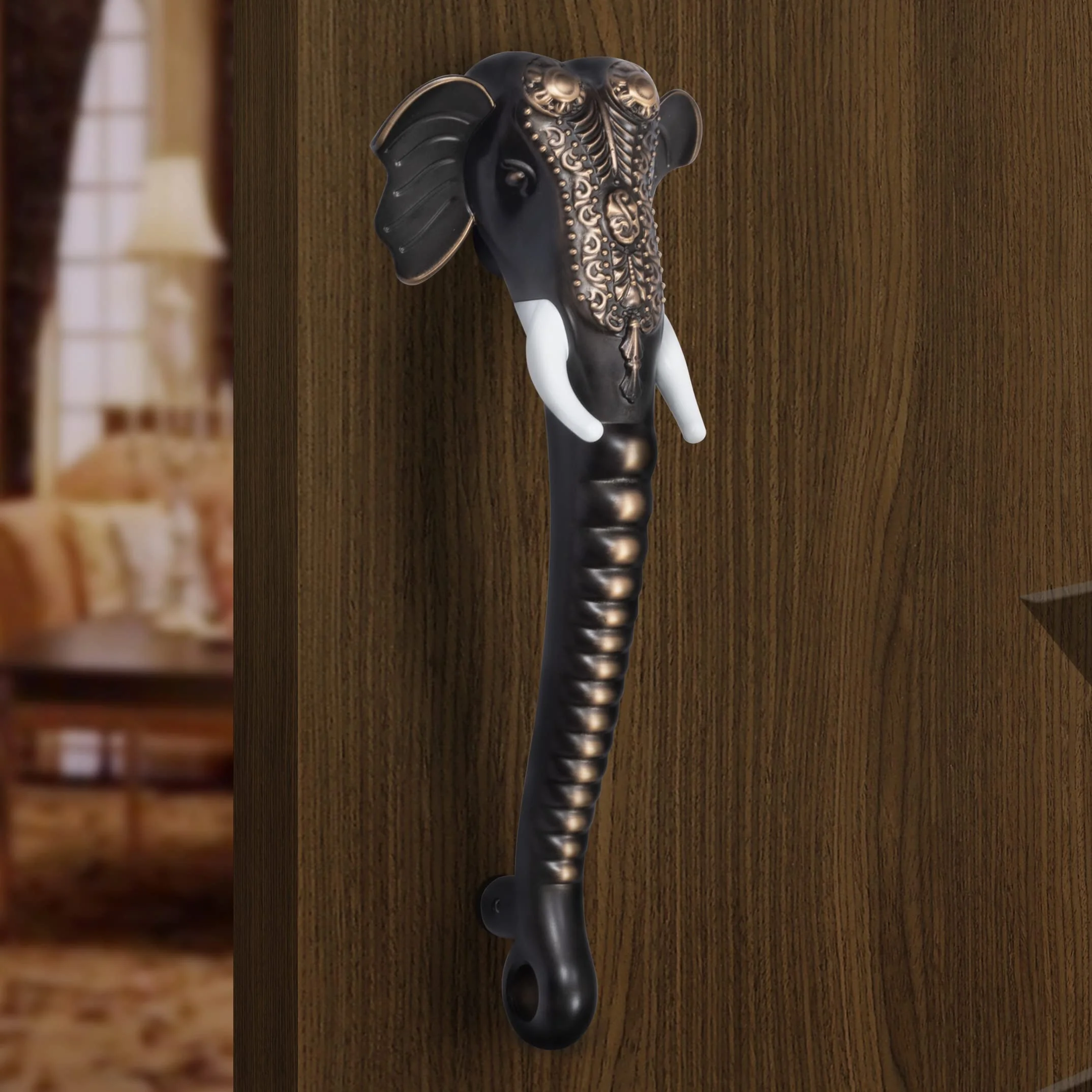 Plantex Heavy Duty Door Handle/11-inches Ganesha Main Door Handle/Door Pull Push Handle/Door & Home Decor - Pack of 1 (Copper Antique Finish) - 3 Years Warranty - Image 7