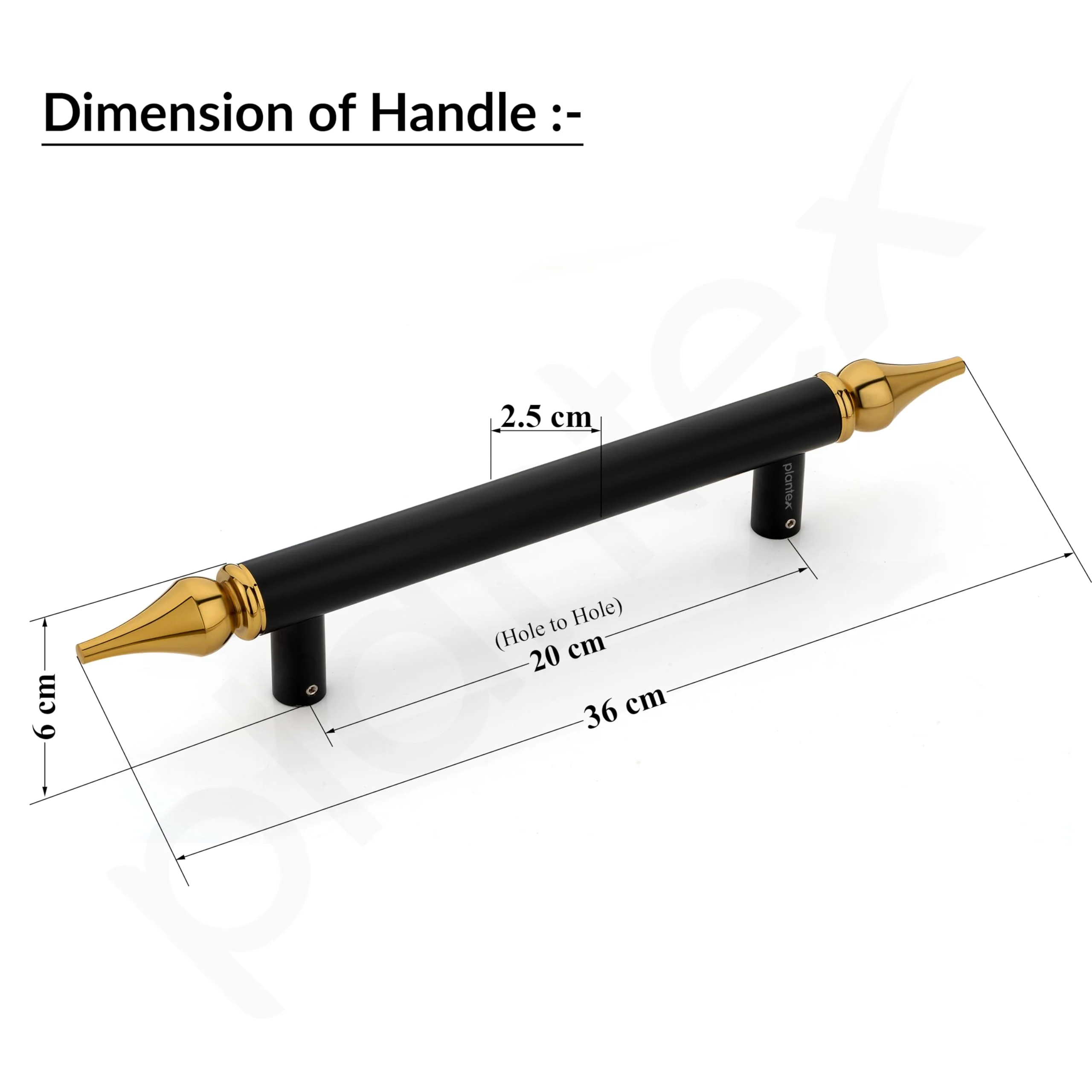 Plantex Heavy Duty Door Handle/14 Inch Main Door Handle/Pull-Push Door Handle/Door & Home Decor - Pack of 1 (Black and Gold) - 3 Years Warranty, Pull Handle - Image 2