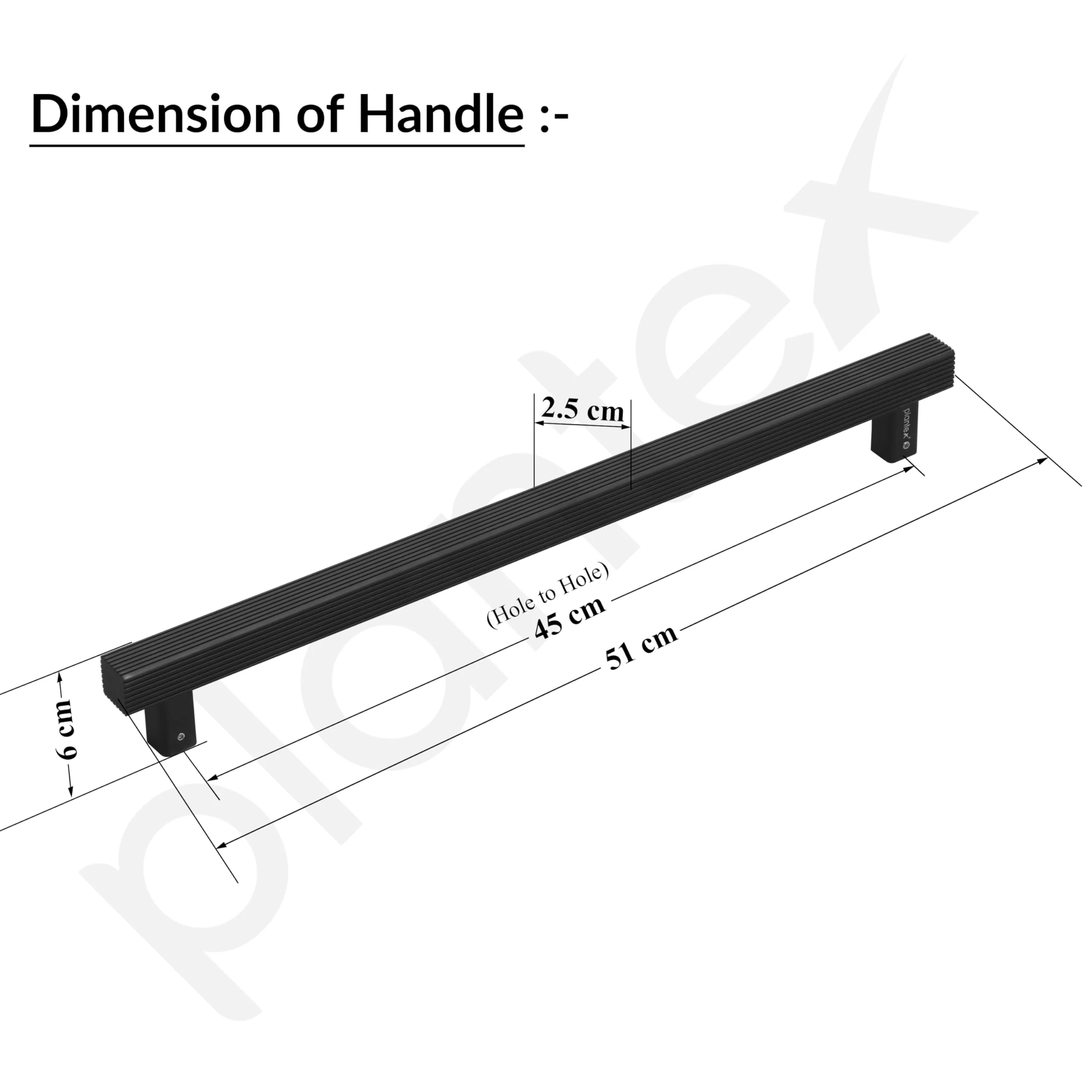 Plantex Heavy Duty Door Handle/18 inch Main Door Handle/Pull-Push Door Handle/3 Years Warranty Pack of 1 (Black) - Image 3