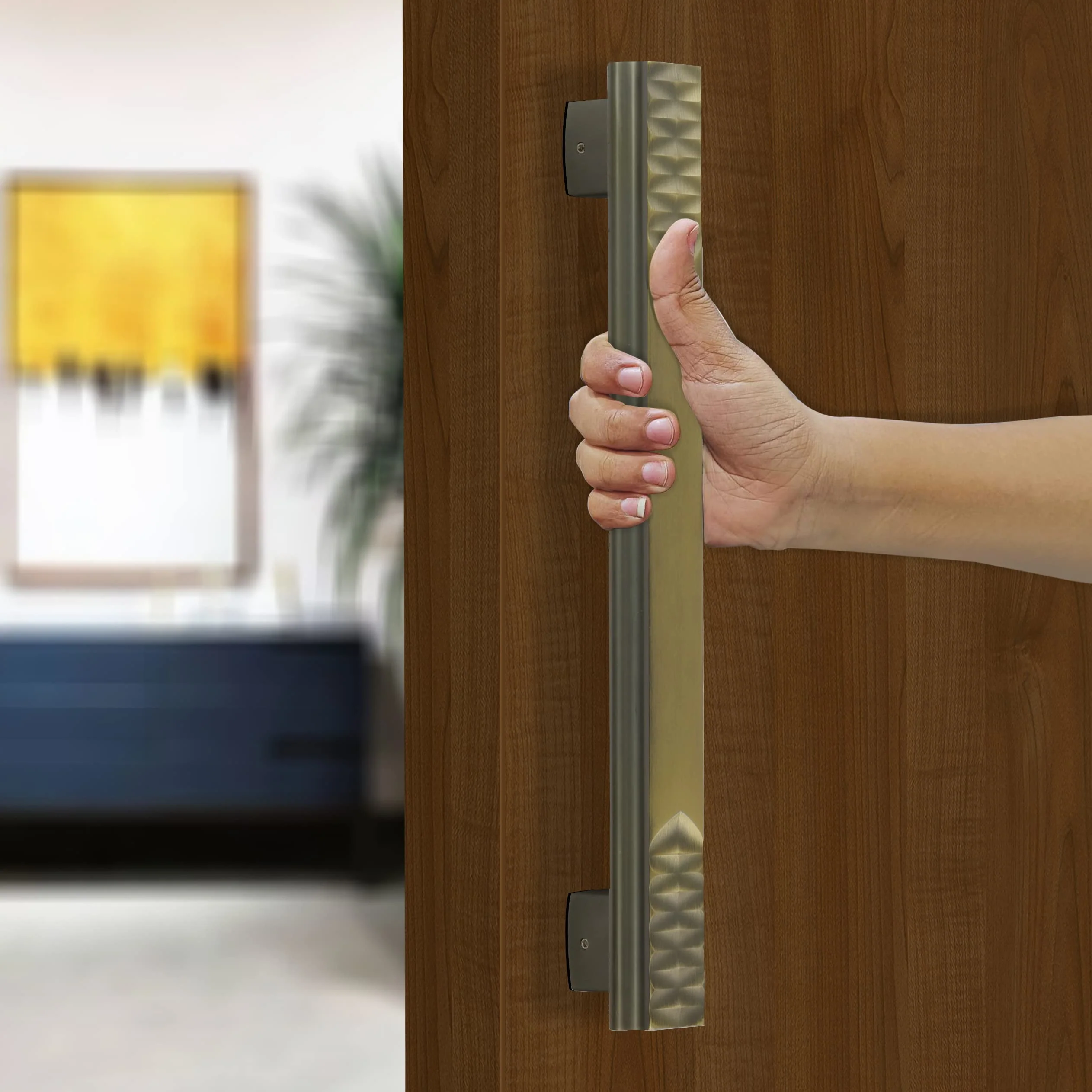 Plantex Heavy Duty Door Handle/Main Door Handle 14-inches/Pull Push Handle for Main Door/Glass Door- Pack of 1 (237-Brass Antique Finish) - 3 Years Warranty - Image 5
