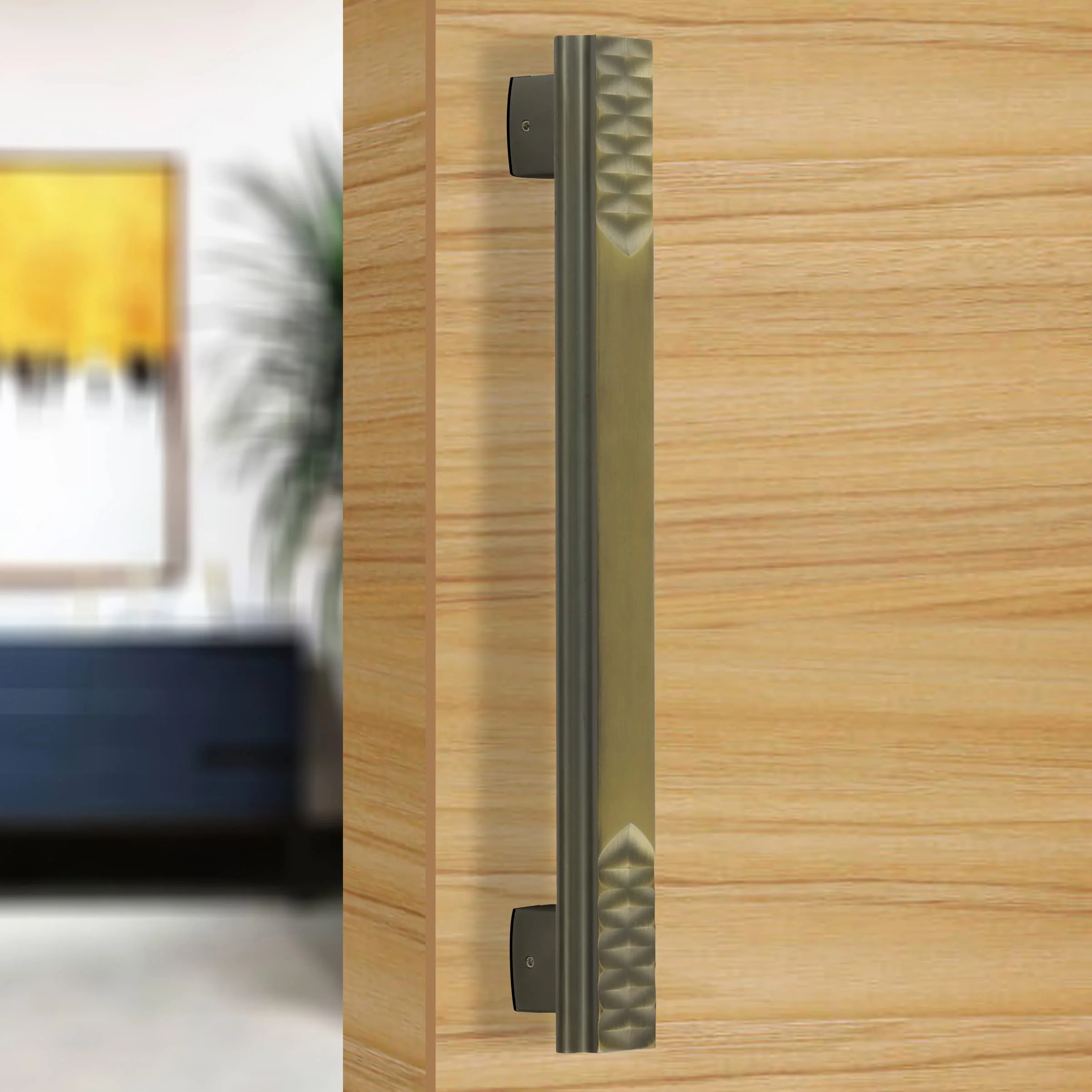 Plantex Heavy Duty Door Handle/Main Door Handle 14-inches/Pull Push Handle for Main Door/Glass Door- Pack of 1 (237-Brass Antique Finish) - 3 Years Warranty - Image 7