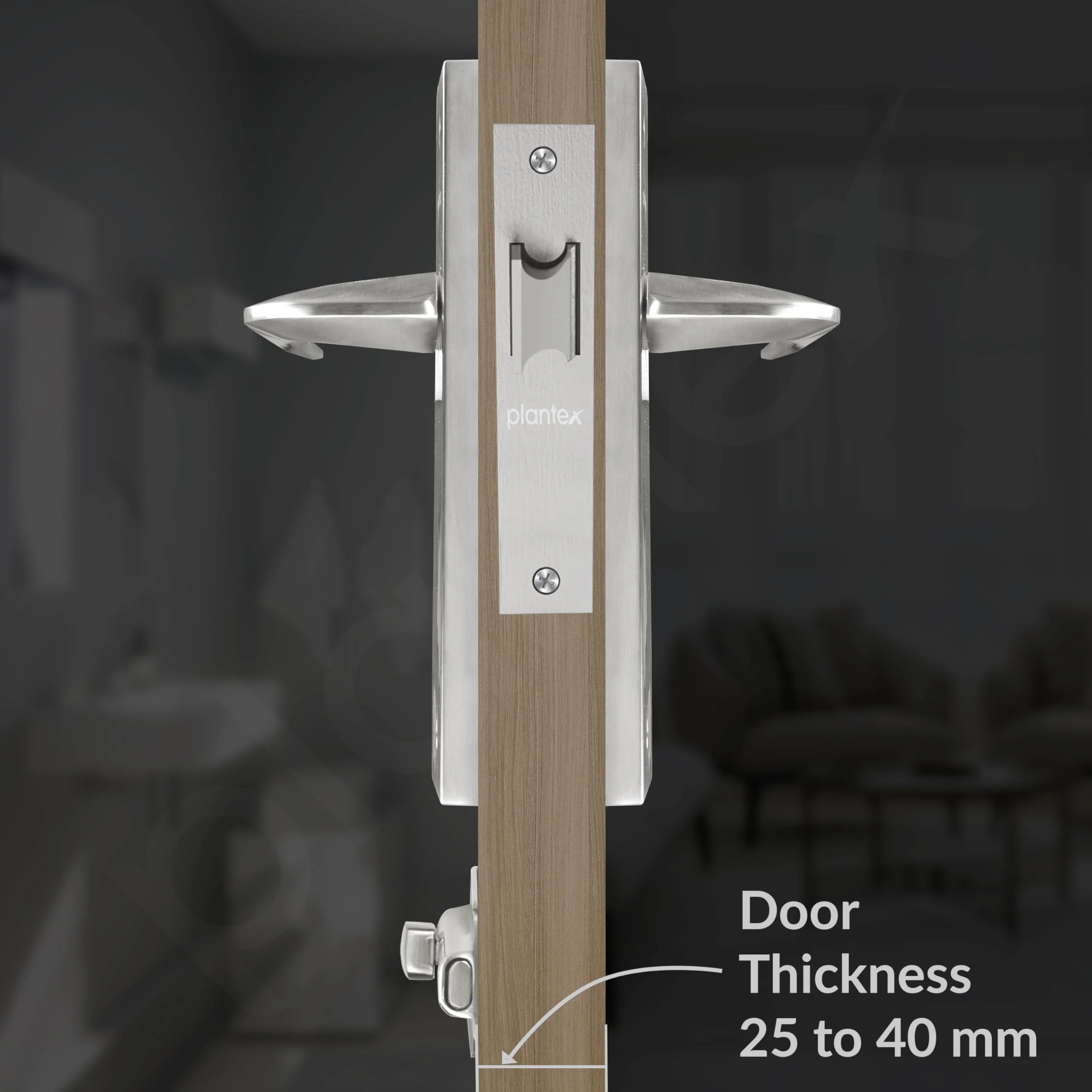 Plantex Heavy Duty Door Lock – Bathroom Door Lock/Mortise 8inch Keyless Plate Handle Set for Home/Bathroom/Store Room/Balcony/Office with Baby Latch (8105, Matt) - Image 5