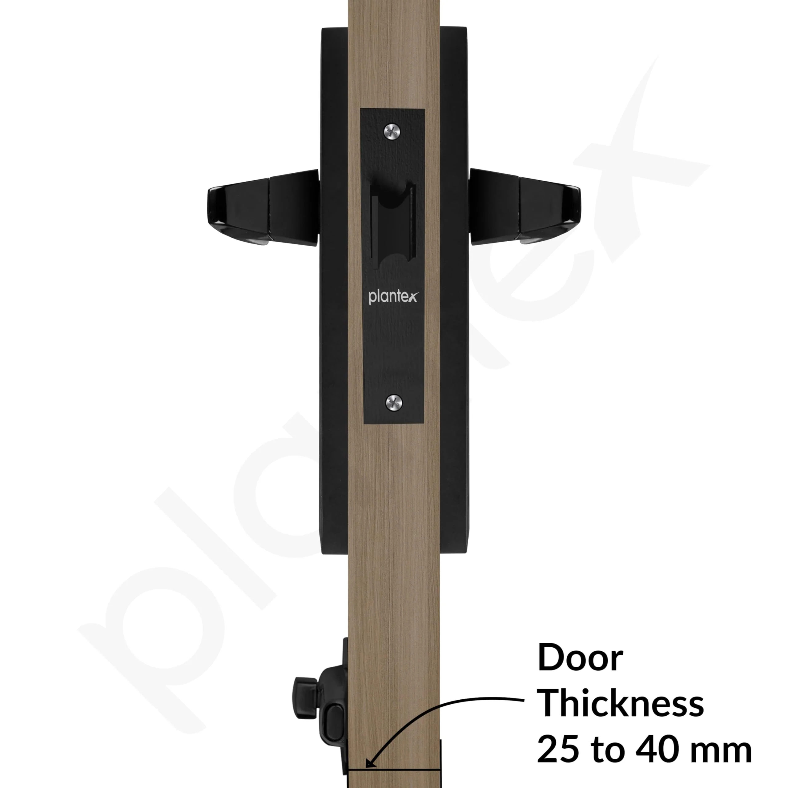 Plantex Heavy Duty Door Lock – Bathroom Door Lock/Mortise 8inch Keyless Plate Handle Set for Home/Bathroom/Store Room/Balcony/Office with Baby Latch (8114, DC-Black & Z-Black) - Image 5