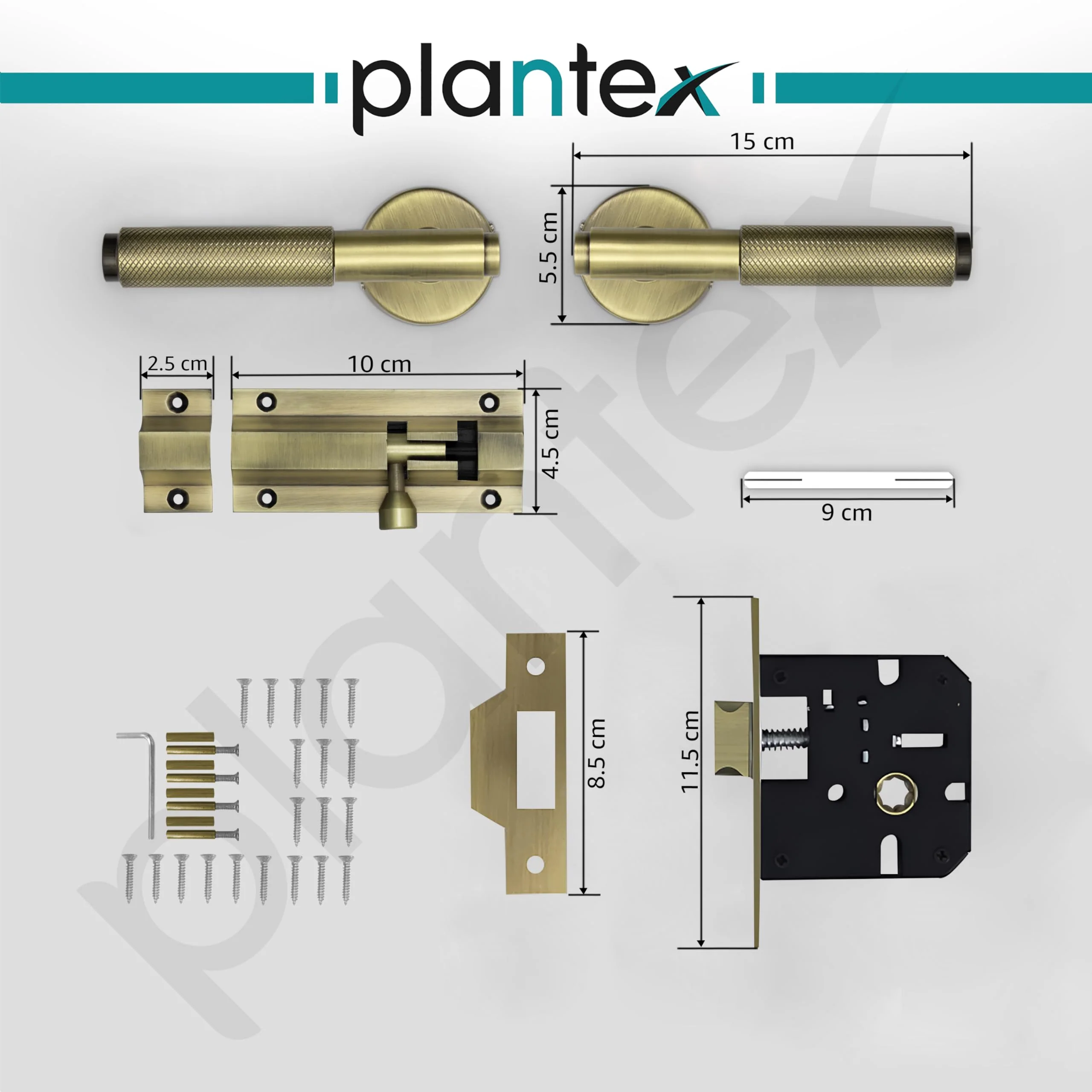 Plantex Heavy Duty Door Lock – Bathroom Door Lock/Mortise Keyless Handle Set for Home/Bathroom/Store Room/Balcony/Office with Baby Latch (603 - Brass Antique) - Image 3