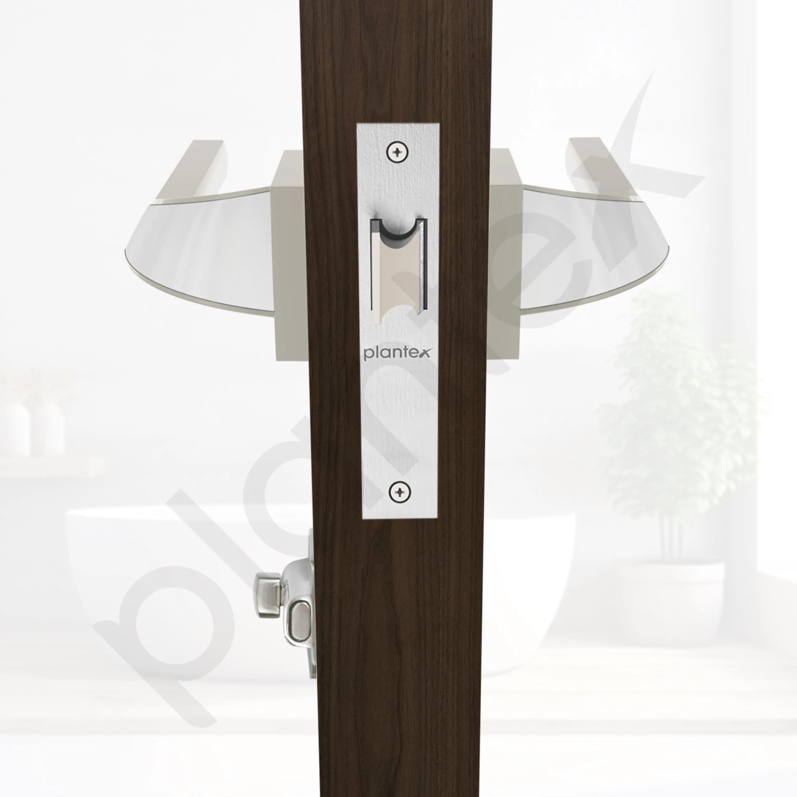 Plantex Heavy Duty Door Lock for Bathroom/Mortise Keyless Door Lock for Home/Store Room/Balcony/Office with Baby Latch (7090 – Satin White & Chrome Finish) - Image 5