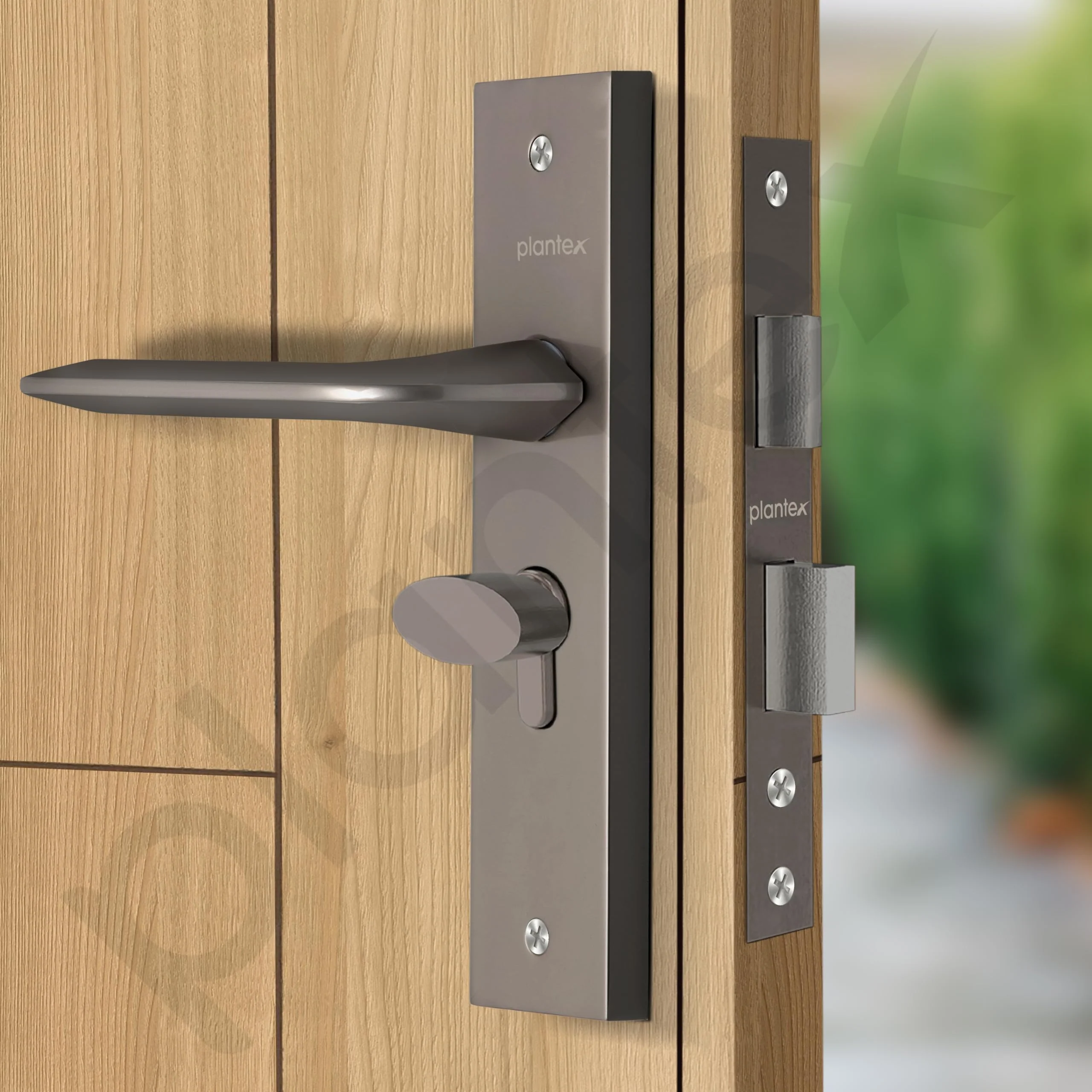 Plantex Heavy-Duty Door Lock Set - Main Door Lock Handle Set/ 6-Lever Lock Mechanism with 3 Year of Warranty/Mortise Lock with 3 Keys, Brass Lockbody & Cylinder(8105 -Satin Black) - Image 6