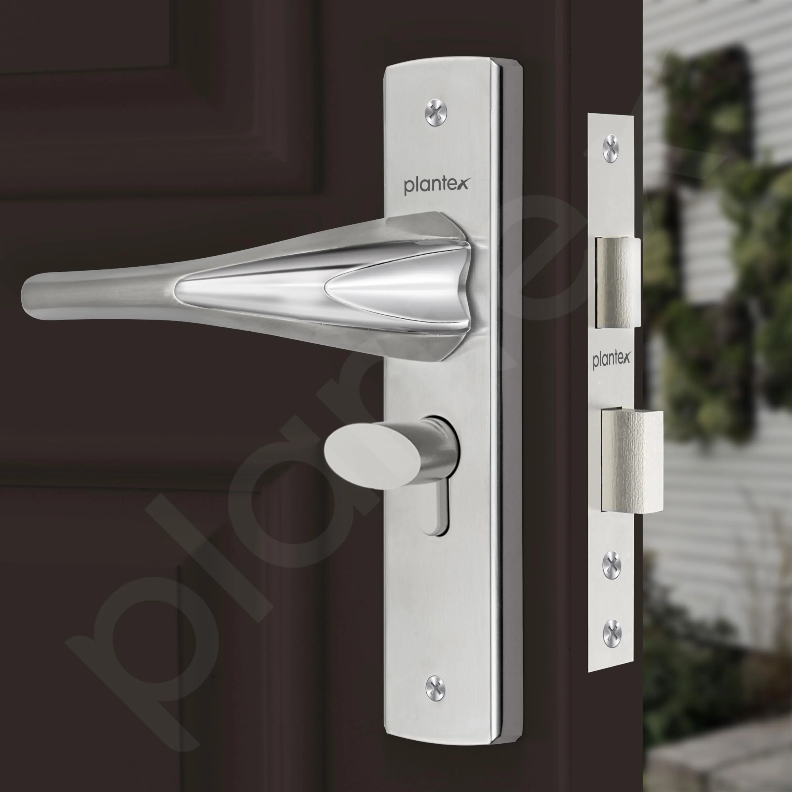 Plantex Heavy-Duty Door Lock Set - Main Door Lock Handle Set/ 6-Lever Lock Mechanism with 3 Years of Warranty/Mortise Lock with 3 Keys, Brass Lock Body & Cylinder ((8026 - Chrome & Matt) - Image 5