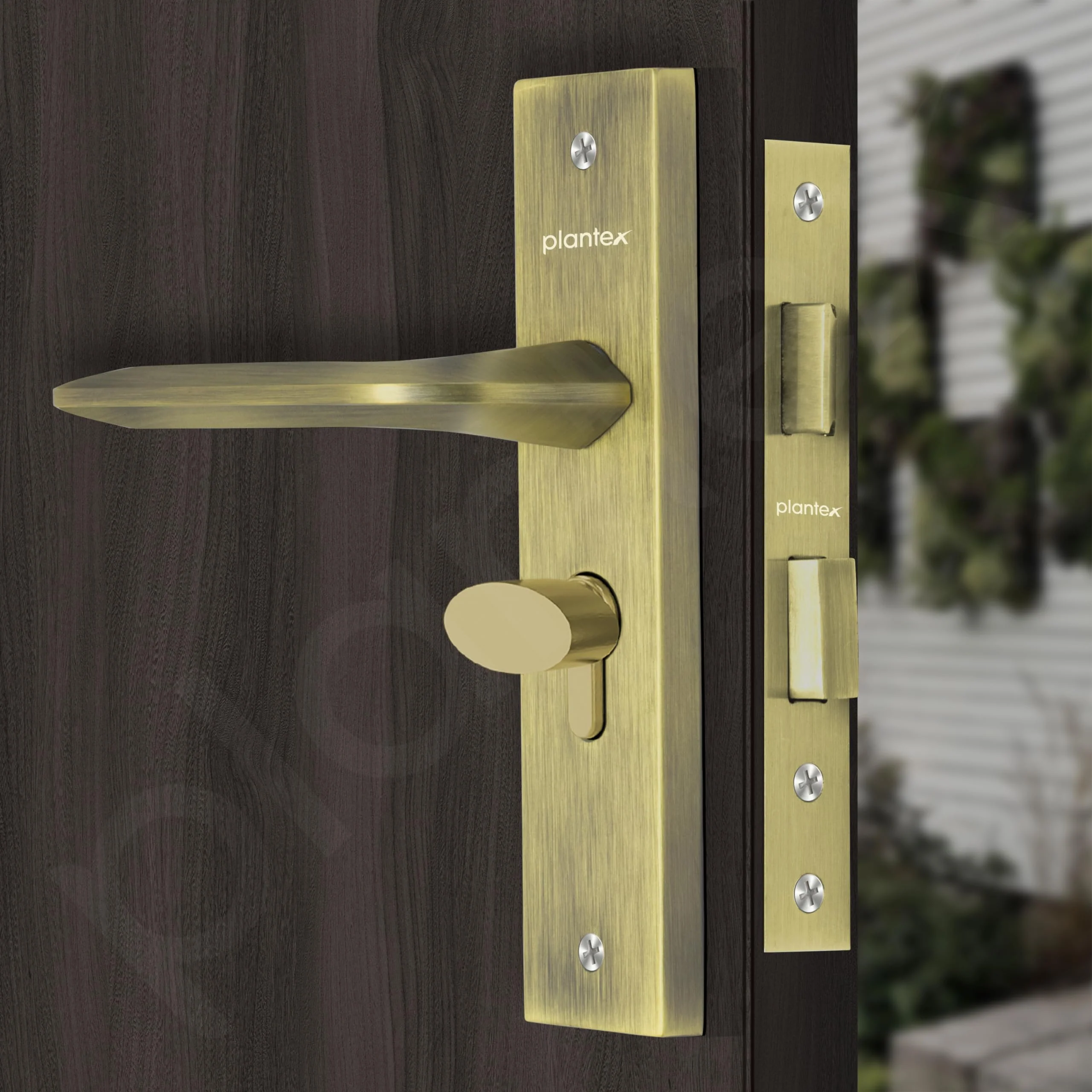 Plantex Heavy-Duty Door Lock Set - Main Door Lock Handle Set/ 6-Lever Lock Mechanism with 3 Years of Warranty/Mortise Lock with 3 Keys, Brass Lockbody & Cylinder (8105 -Brass Antique) - Image 6
