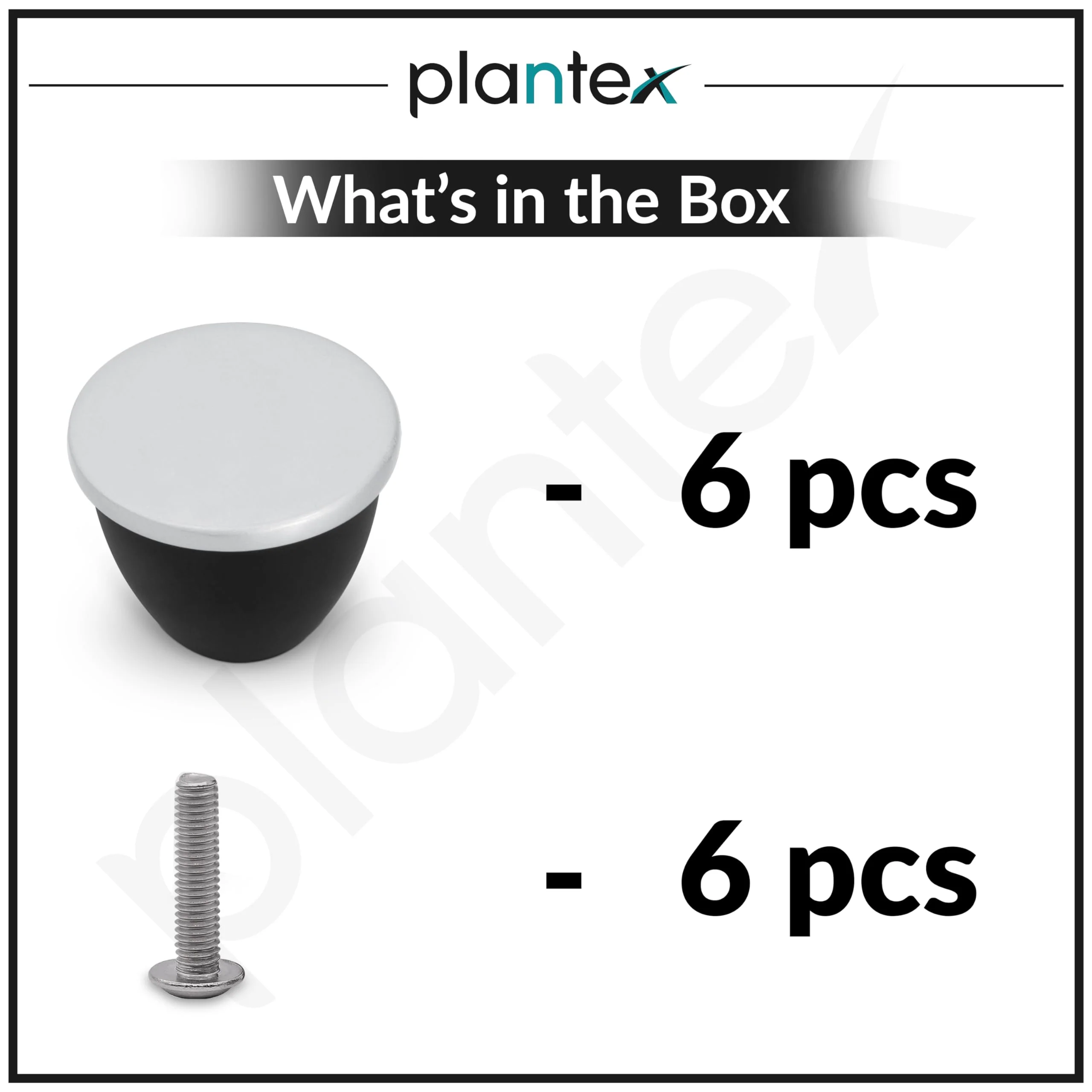 Plantex Heavy Duty Knob for Drawer/Cabinet/Pull and Push for Drawer Home/Office Pack of 6 (Black Nickel Matt) - Image 5