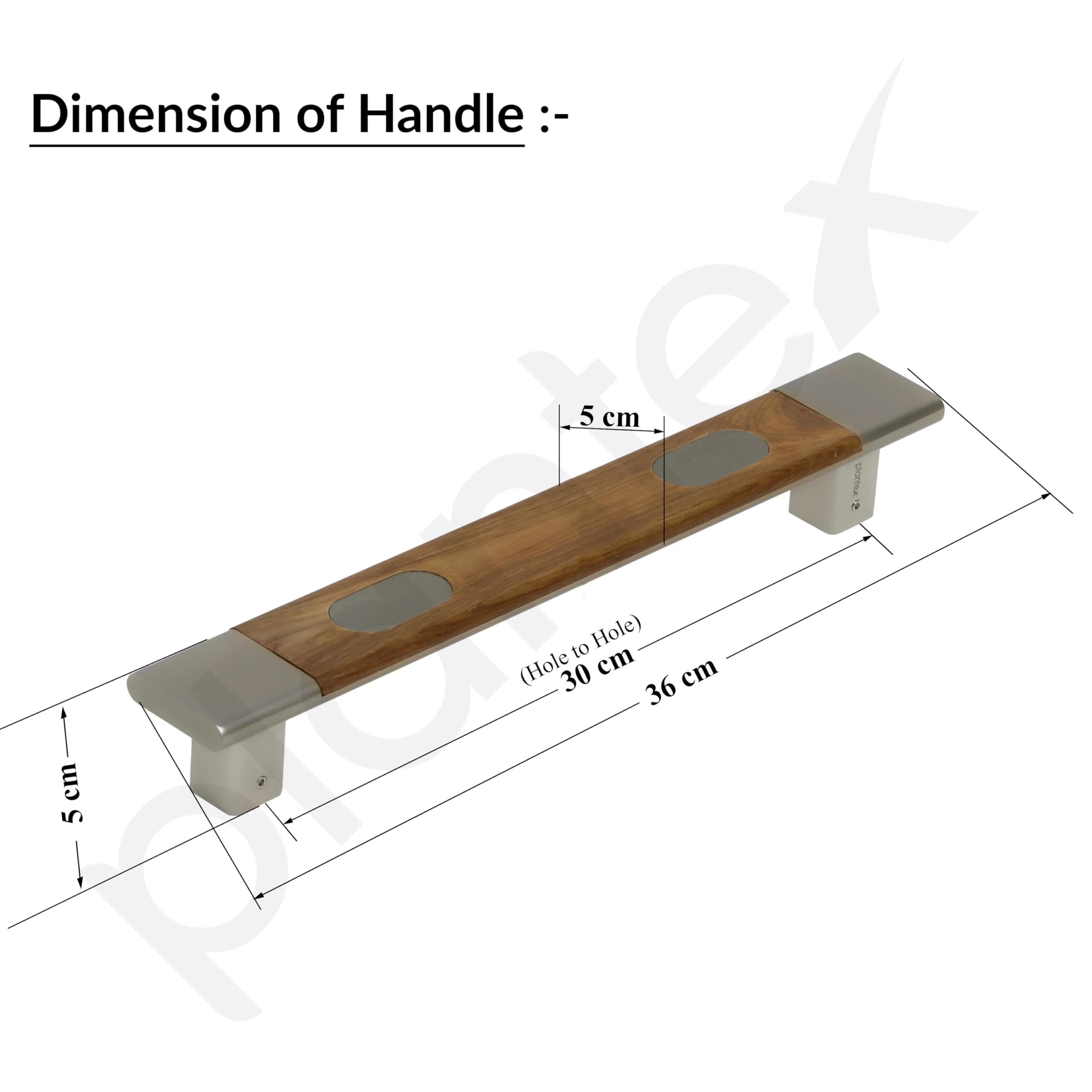 Plantex Heavy Duty Main Door Handle/14 inch Door Handle for Main Door/Pull Push Door Handle for Glass/Wooden Door with Satin and Wood Finish - Pack of 1 - Image 3
