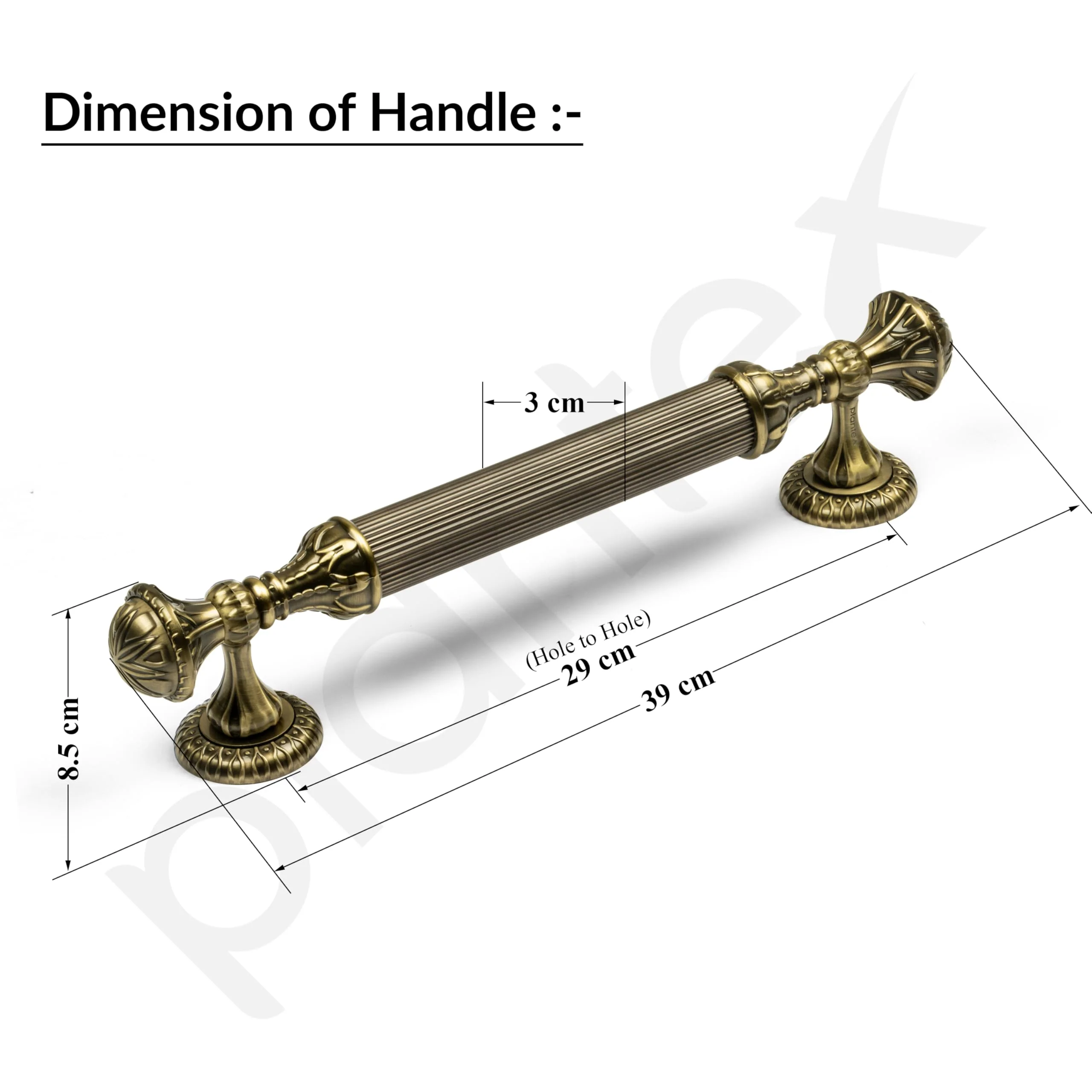 Plantex Heavy Duty Main Door Handle/Door Handle For Main Door/15-Inches Main Door Handle/Pull Handle - Pack Of 1 (320-Brass Antique Finish) - 3 Years Warranty - Image 3