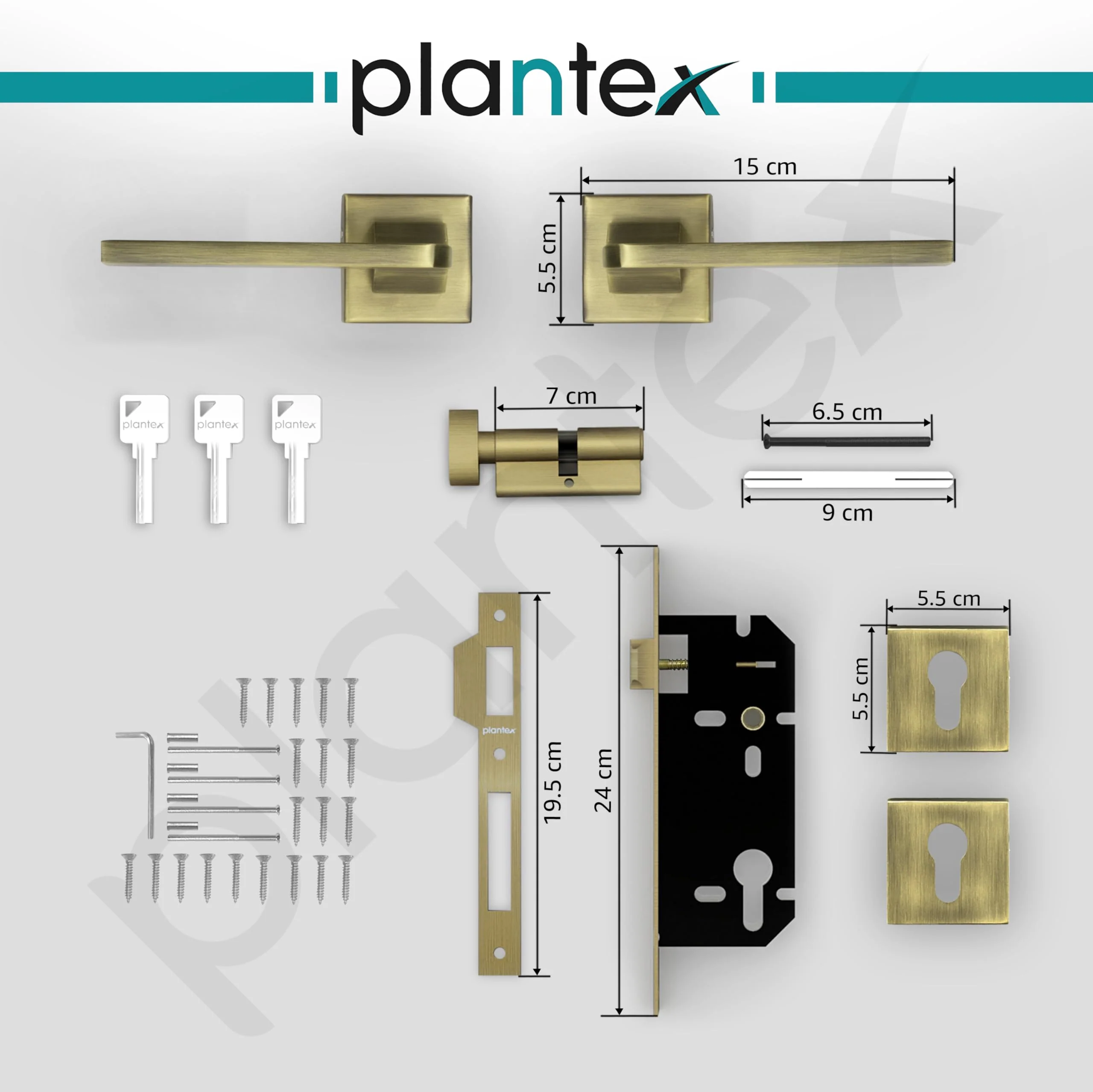 Plantex Heavy-Duty Door Lock/Main Door Locks for Home/Mortise Lock Set with 3 Years of Warranty (605-Brass Antique) - Image 3
