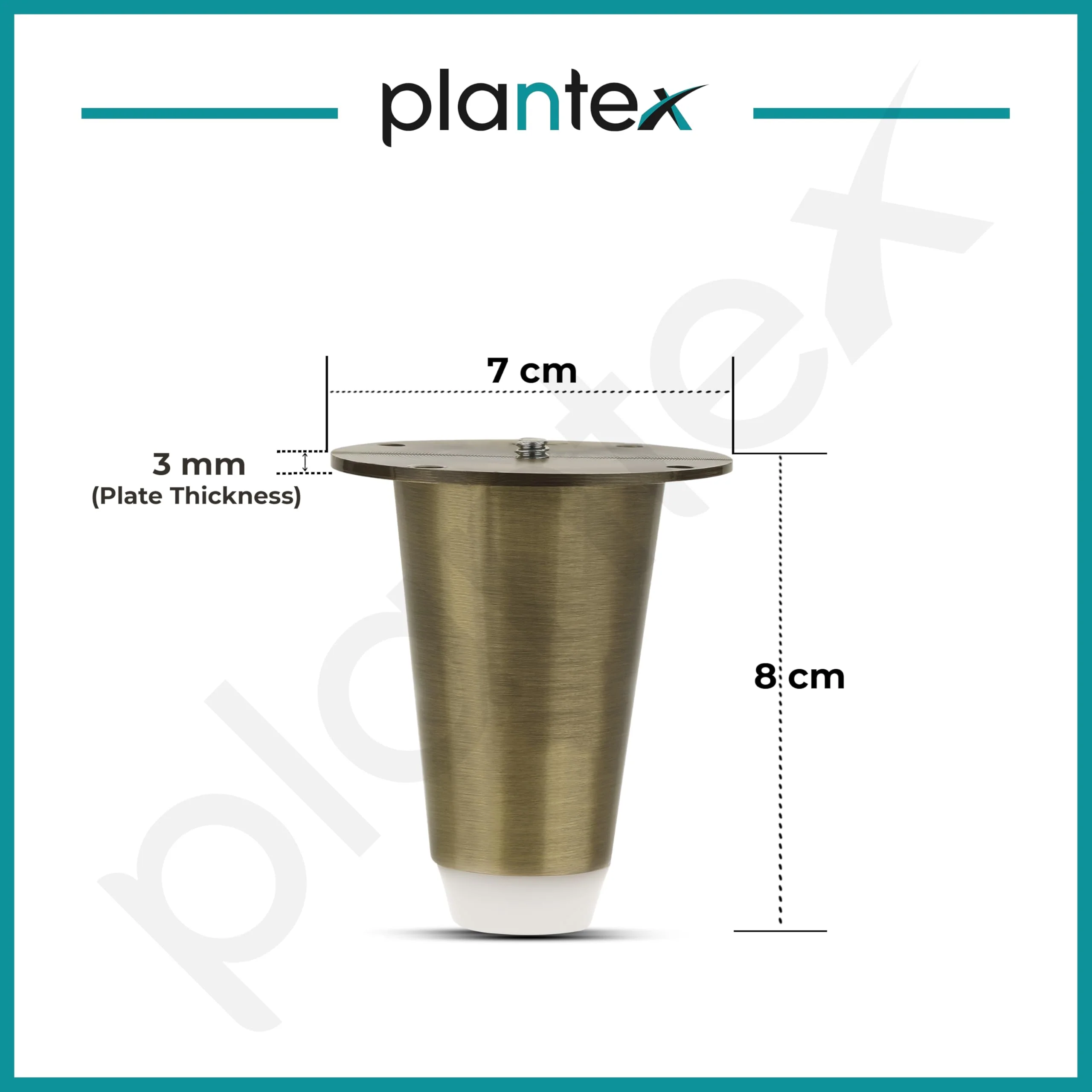 Plantex Heavy Duty Round 3 inch Spare Sofa Legs for Bed Furniture/Sofa Legs for Furniture Fitting/Table Legs/Sofa Leg Set of 2 pcs (Brass Antique) - Image 3