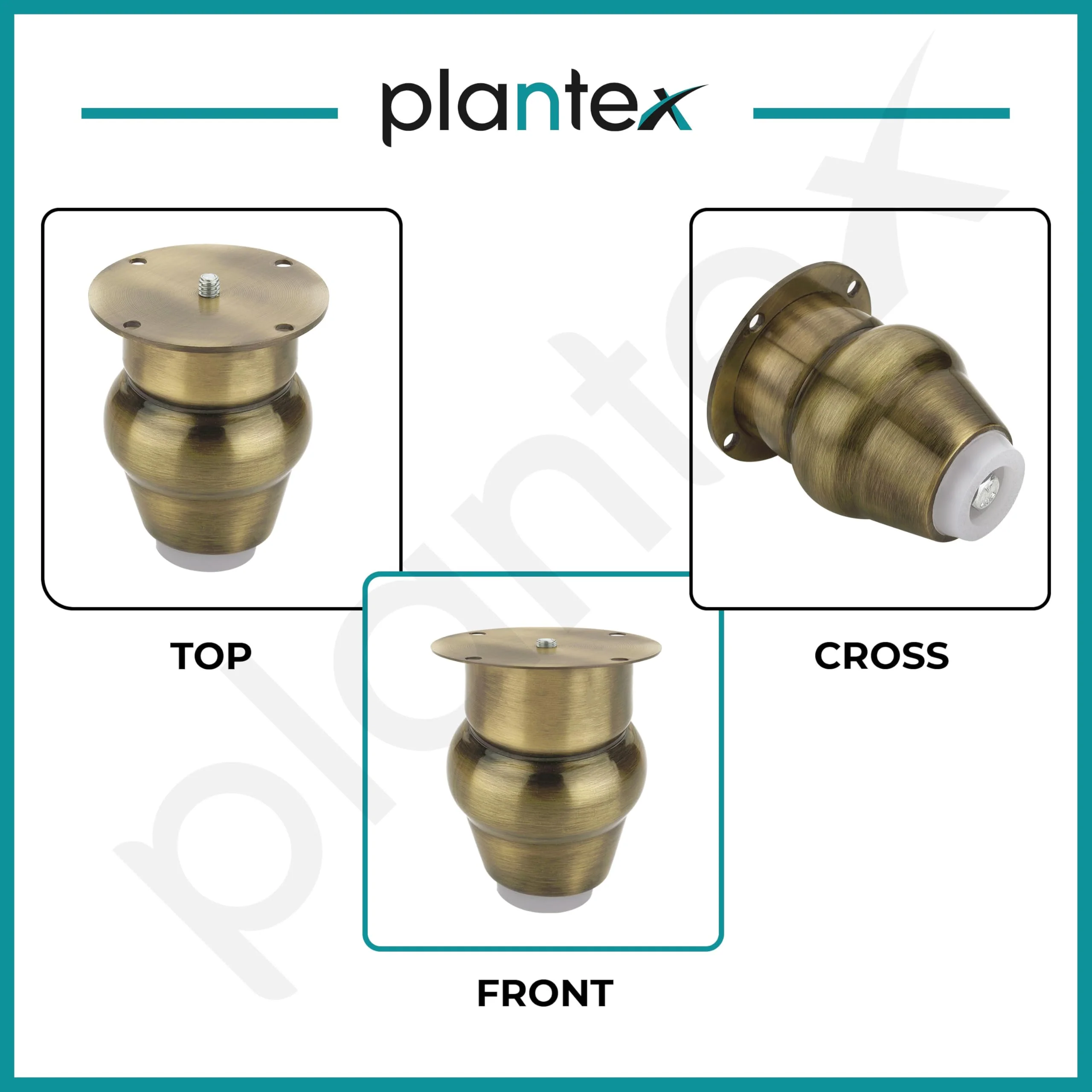 Plantex Heavy Duty Round 3 inch Spare Sofa Legs for Bed Furniture/Sofa Legs for Furniture Fitting/Table Legs/Sofa Leg Set of 2 pcs (Brass Antique) - Image 5