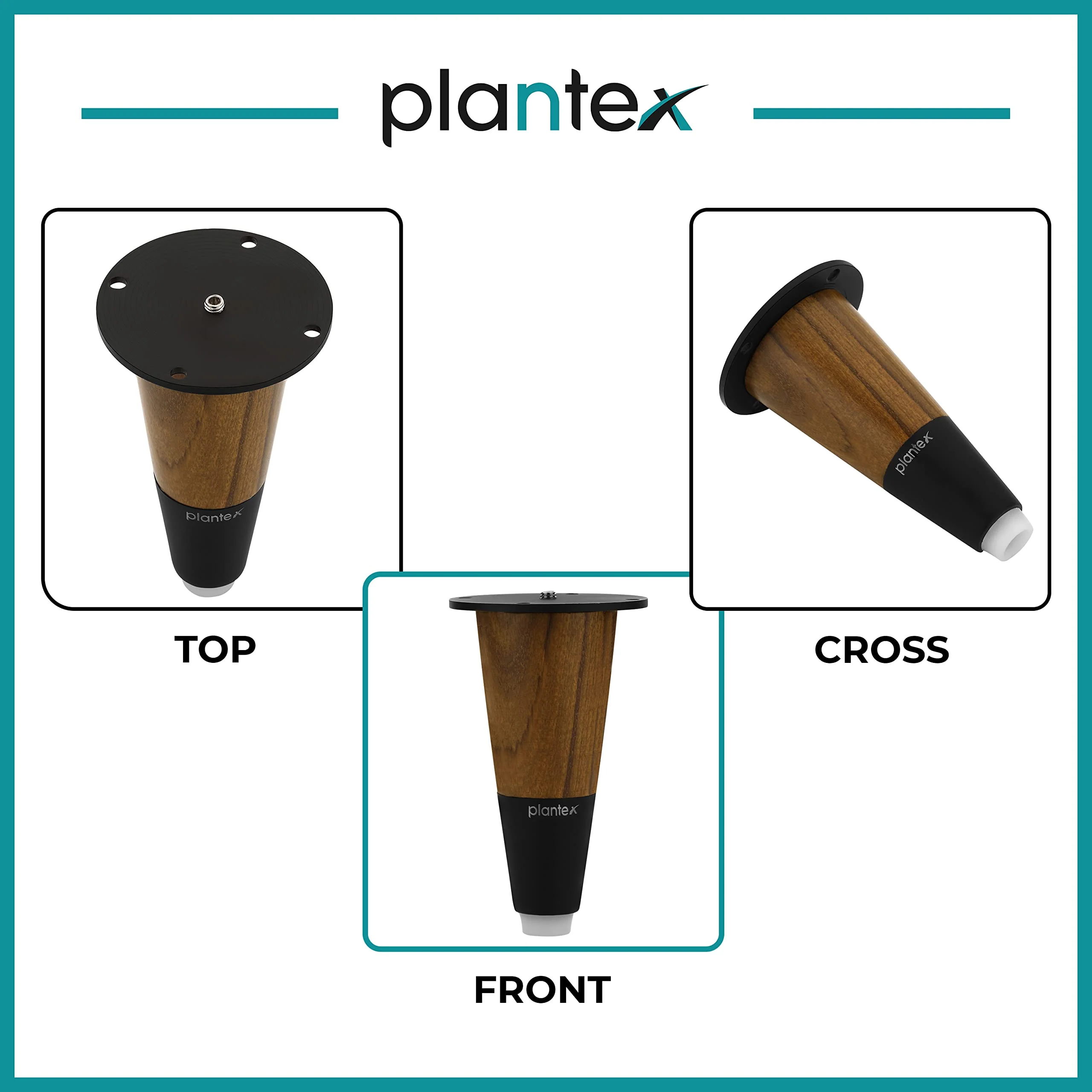 Plantex Heavy Duty Round 4 inch Spare Sofa Legs for Bed Furniture/Sofa Legs for Furniture Fitting/Table Legs/Sofa Leg Set of 2 pcs (Black Finish) - Image 5