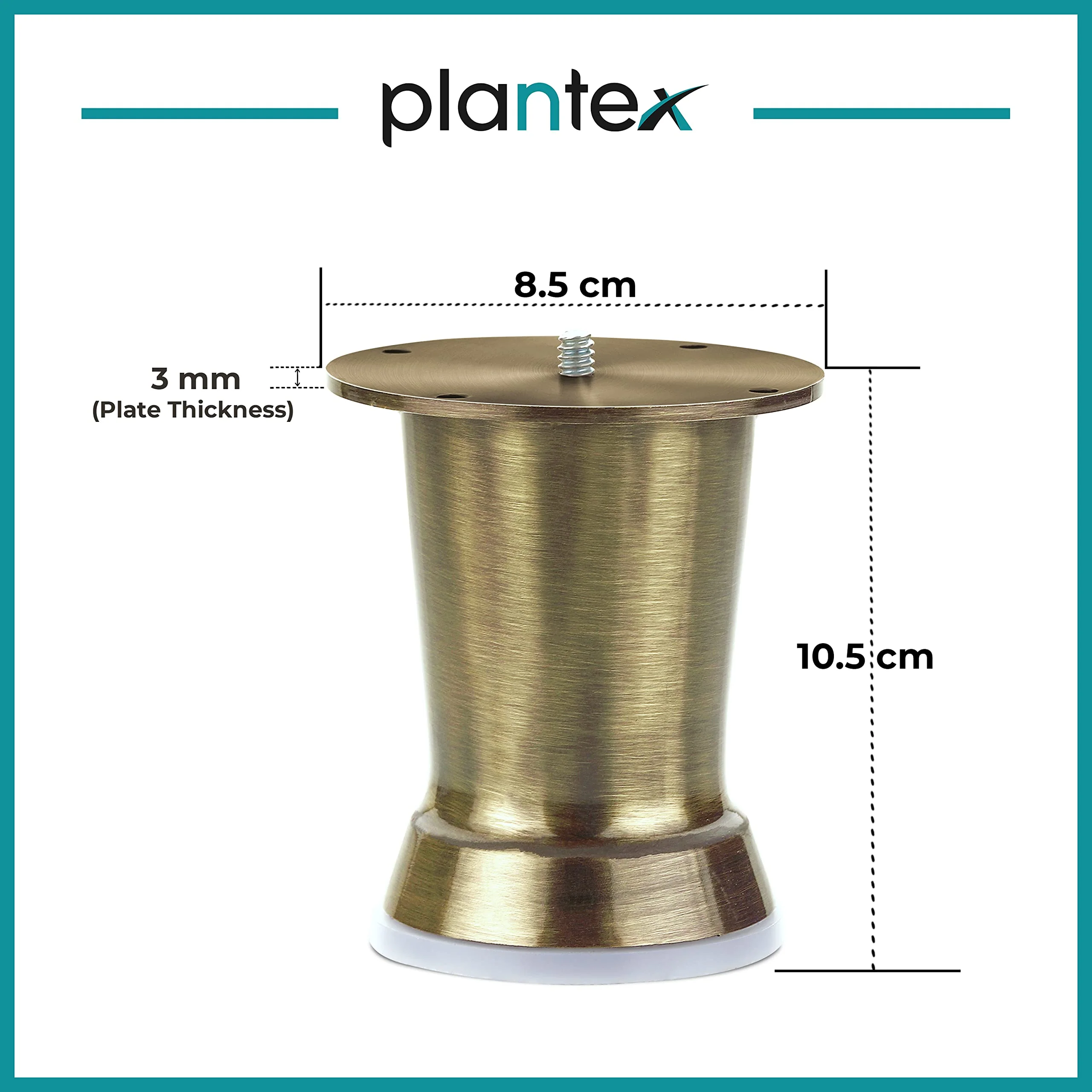 Plantex Heavy Duty Round 4 inch Spare Sofa Legs for Bed Furniture/Sofa Legs for Furniture Fitting/Table Legs/Sofa Leg Set of 2 pcs (Brass Antique) - Image 3
