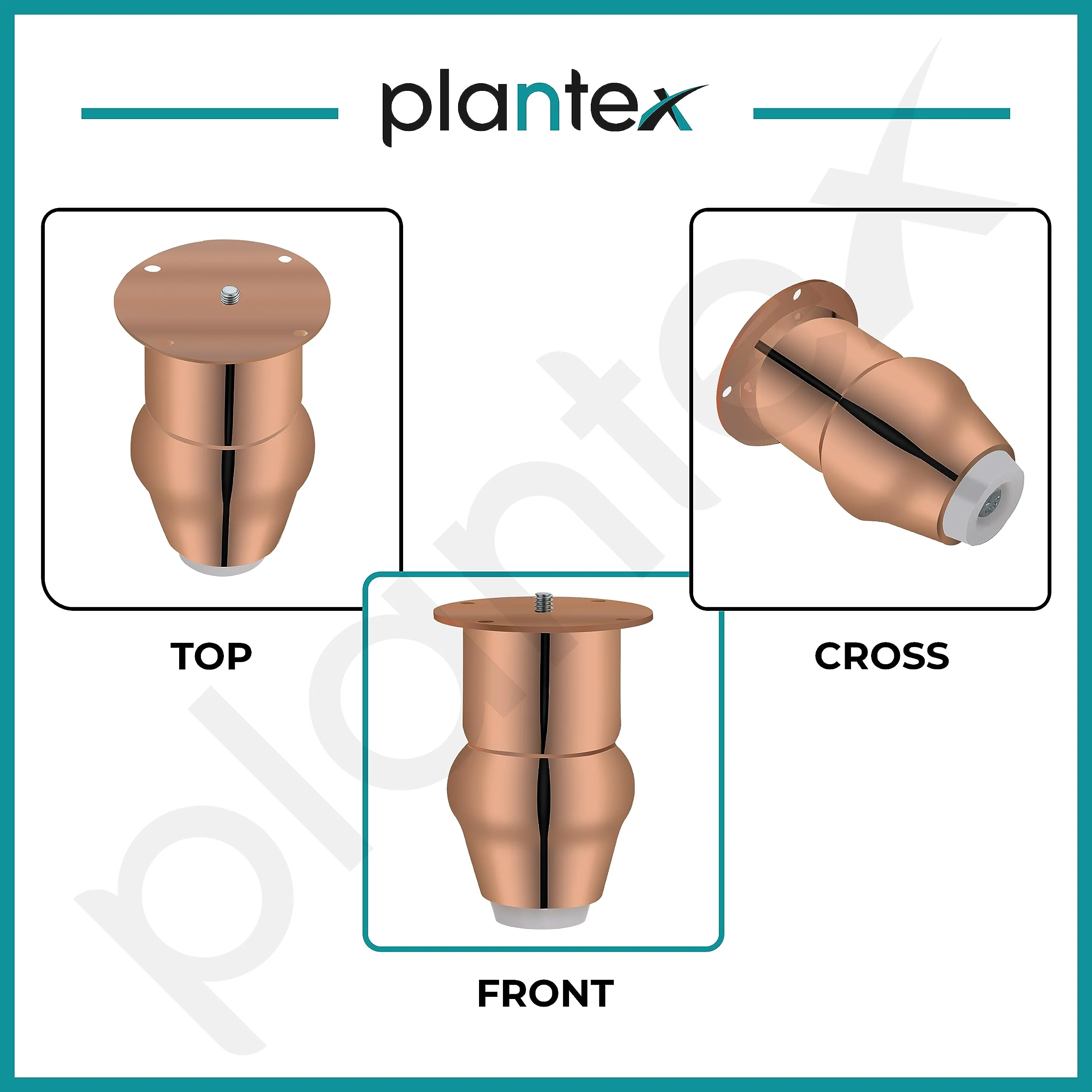 plantex Heavy Duty Round 4 inch Spare Sofa Legs for Bed Furniture/Sofa Legs for Furniture Fitting/Table Legs/Sofa Leg Set of 2 pcs (Rose Gold Finish) - Image 5