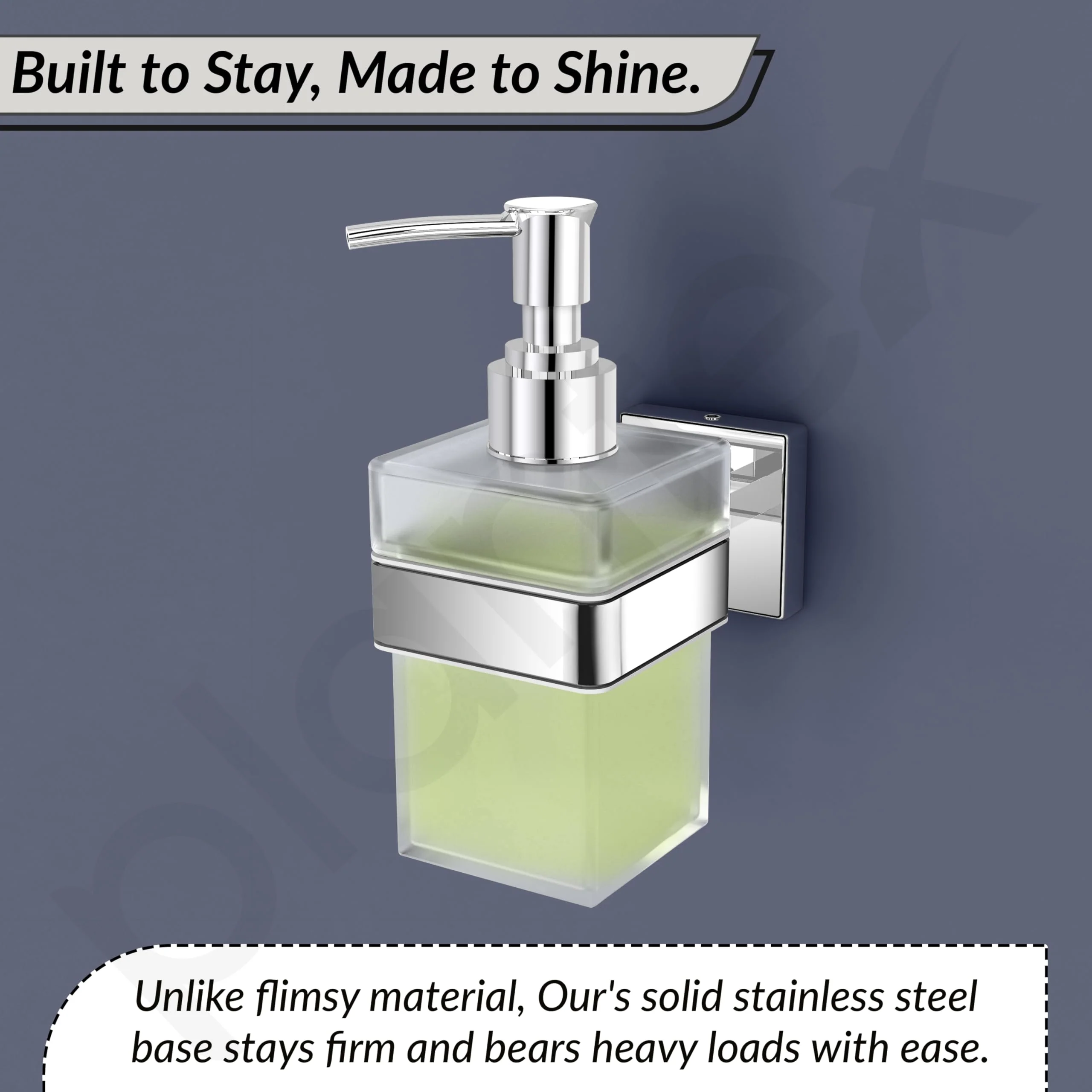 Plantex Heavy-Duty Stainless Steel Liquid Soap Dispenser/Hand Wash Dispenser/Shampoo Dispenser/Bathroom Accessories -Aqua (Chrome) - Image 7