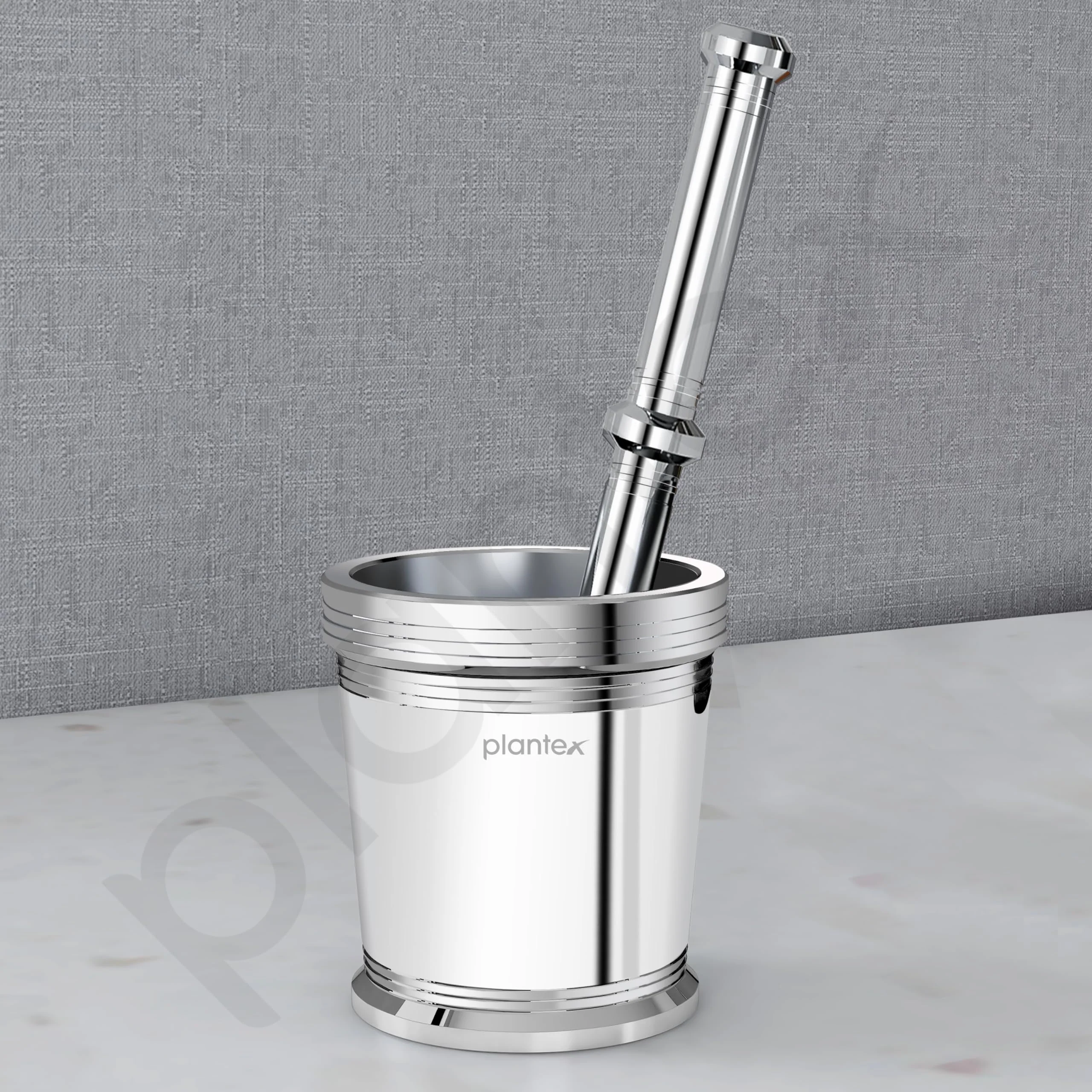 Plantex Heavy Stainless Steel Khalbatta/Mortar & Pestle Set/Okli Musal/Khal/Okli/Imam Dasta for Kitchen - Size 3(Dia: 8, H: 8 cm) - Image 3