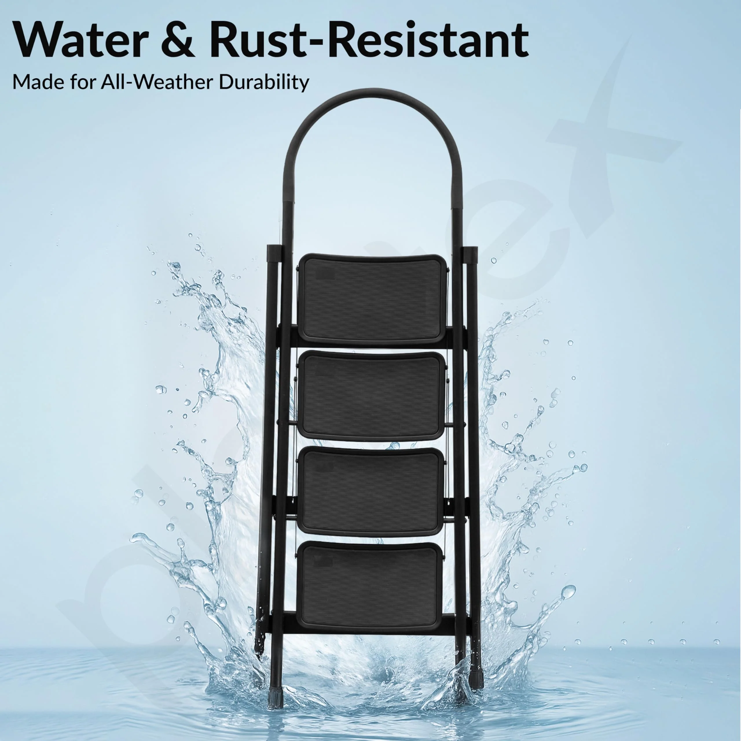 Plantex Hercules Pro 4-Step Foldable Ladder for Home with 200 kg Load Capacity/Heavy-Duty GI Steel Ladder/Anti-Slip Wide Step/Strong, Stable & Multi-Purpose (Black) - Image 7