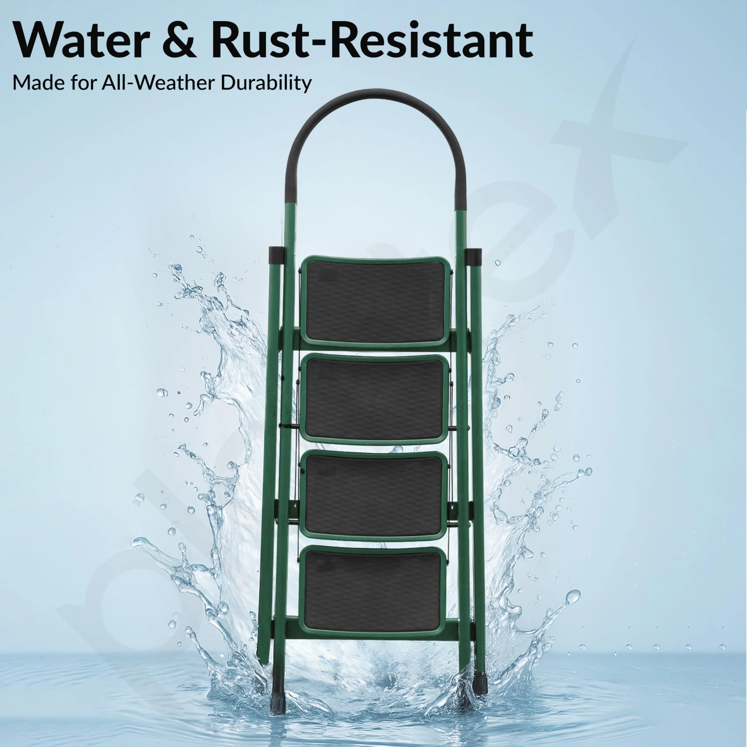 Plantex Hercules Pro 4-Step Foldable Ladder for Home with 200 kg Load Capacity/Heavy-Duty GI Steel Ladder/Anti-Slip Wide Step/Strong, Stable & Multi-Purpose (Green) - Image 7
