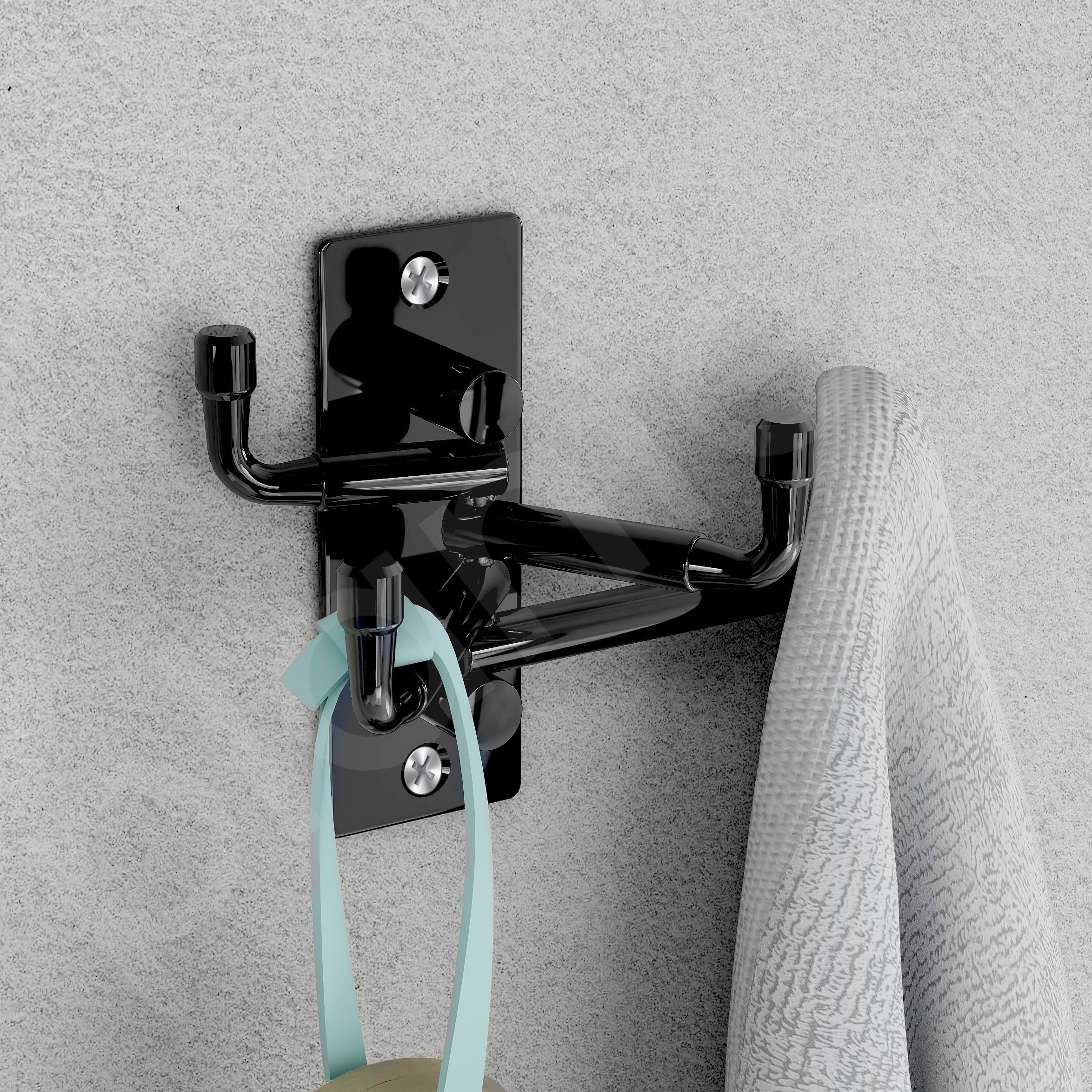 Plantex Hook for Wall/Stainless Steel Flexible Hook/Hanging Hook for Bathroom/Clothes Hanger - Pack of 3 (Black) - Image 6