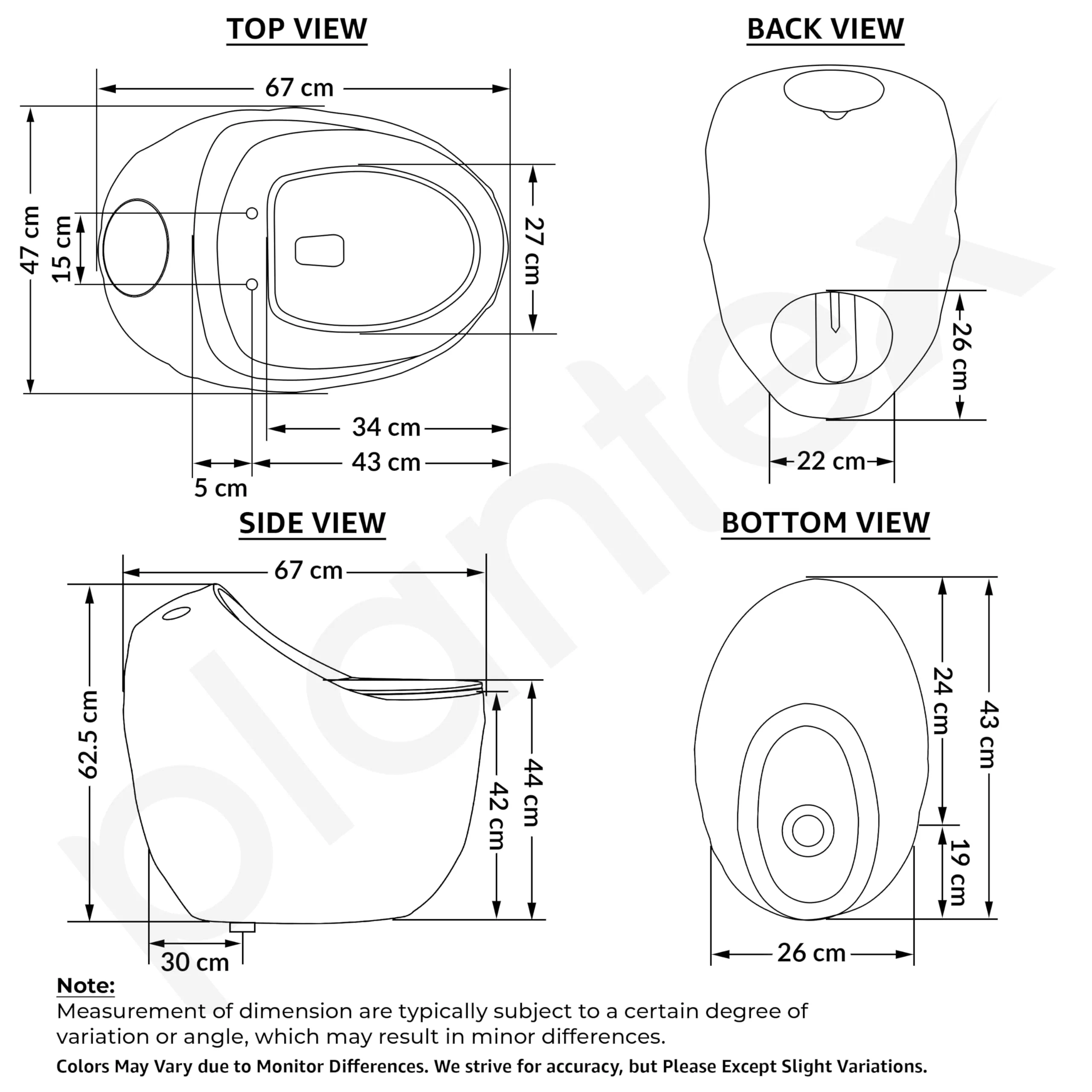 Plantex Imported Ceramic Commode Toilet/Rim Siphonic Commode for Btahroom/One Piece Western Toilet with Soft Close Toilet Seat Cover - S Trap Outlet (Oval- Glossy White) - Image 3