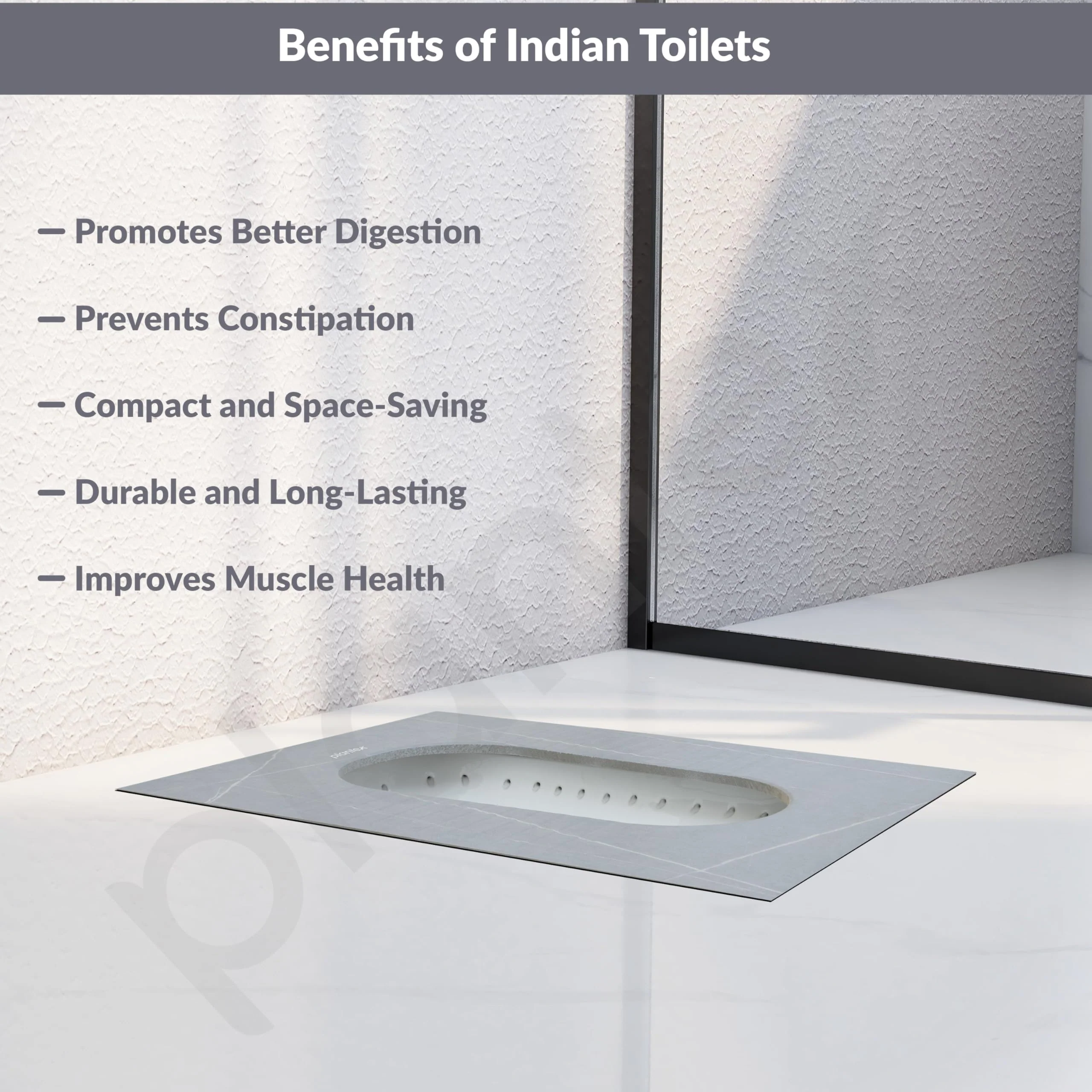 Plantex Indian Toilet/Orrisa Pan for Bathroom/Household Squatting Pan/Sintered Stone Base Ceramic Sanitaryware Toilet - (WC-03) - Image 6