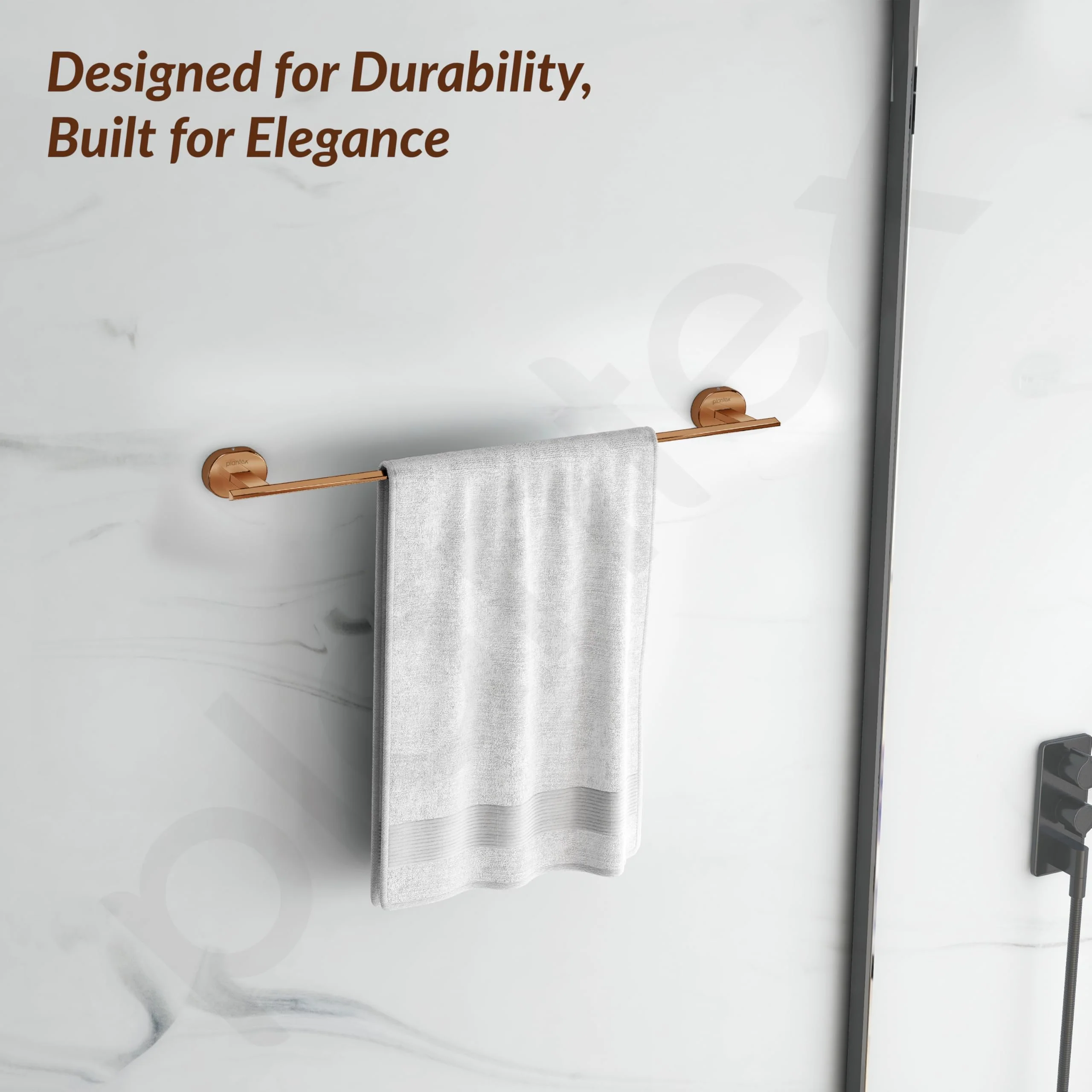 Plantex J4 Stainless Steel 24 Inch Towel Rod for Bathroom/Towel Holder in Bathroom/Towel Holder/Bathroom Accessories (PVD Rose Gold Finish) Onix - Image 7