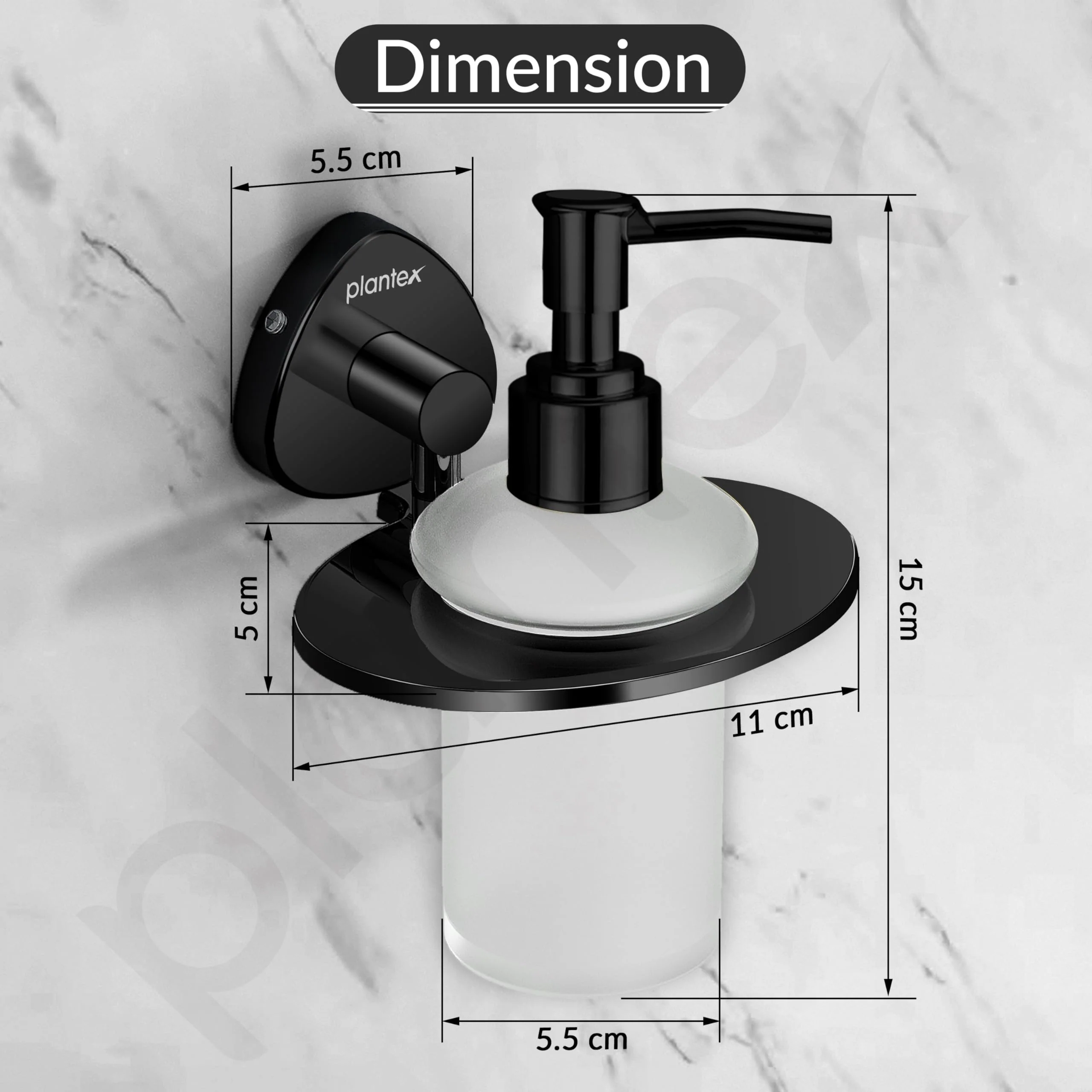 Plantex J4 Stainless Steel Liquid Soap Dispenser/Shampoo Dispenser for Wash Basin/Hand Wash Dispenser Wall Mounted/Bathroom Accessories (PVD Black Finish) Angel - Image 3