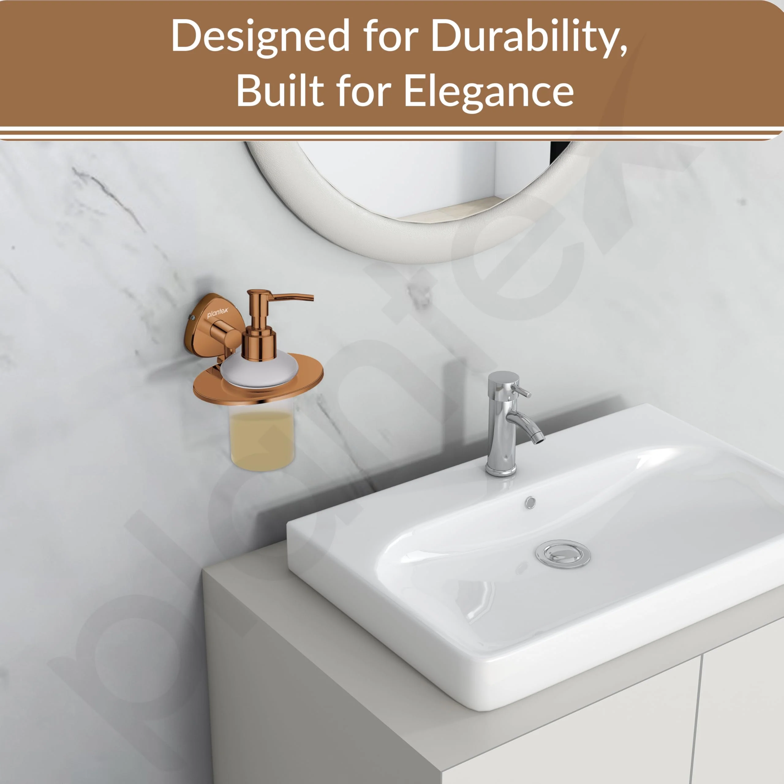 Plantex J4 Stainless Steel Liquid Soap Dispenser/Shampoo Dispenser for Wash Basin/Hand Wash Dispenser Wall Mounted/Bathroom Accessories (PVD Rose Gold Finish) Angel - Image 5