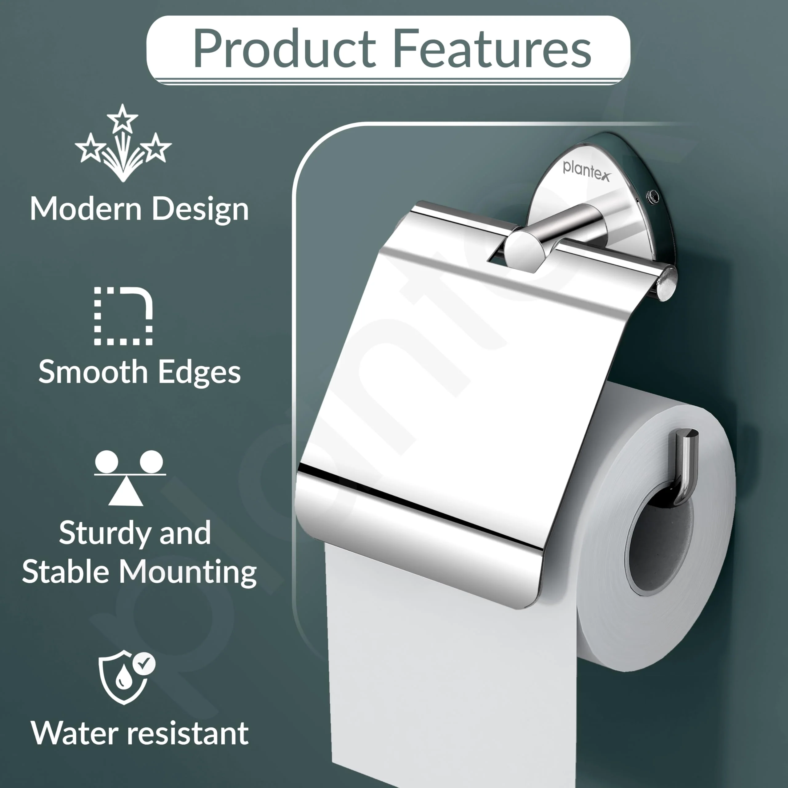 Plantex J4 Stainless Steel Toilet Paper Holder for Bathroom/Tissue Holder for Washroom/Toilet roll Holder for Wall Mounted/Bathroom Accessories (Chrome Finish) Angel - Image 4