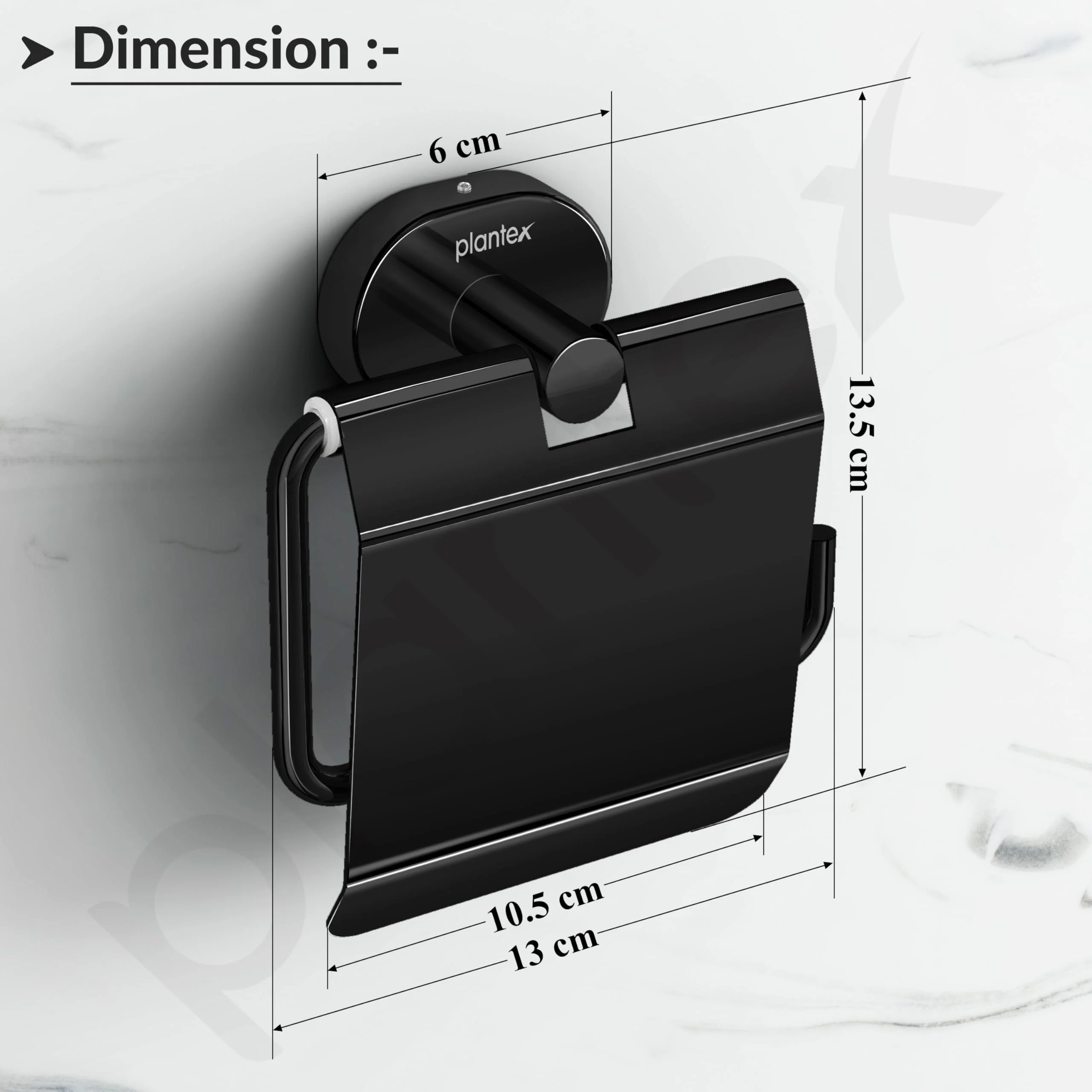 Plantex J4 Stainless Steel Toilet Paper Holder for Bathroom/Tissue Holder for Washroom/Toilet roll Holder for Wall Mounted/Bathroom Accessories (PVD Black Finish) Onix - Image 3
