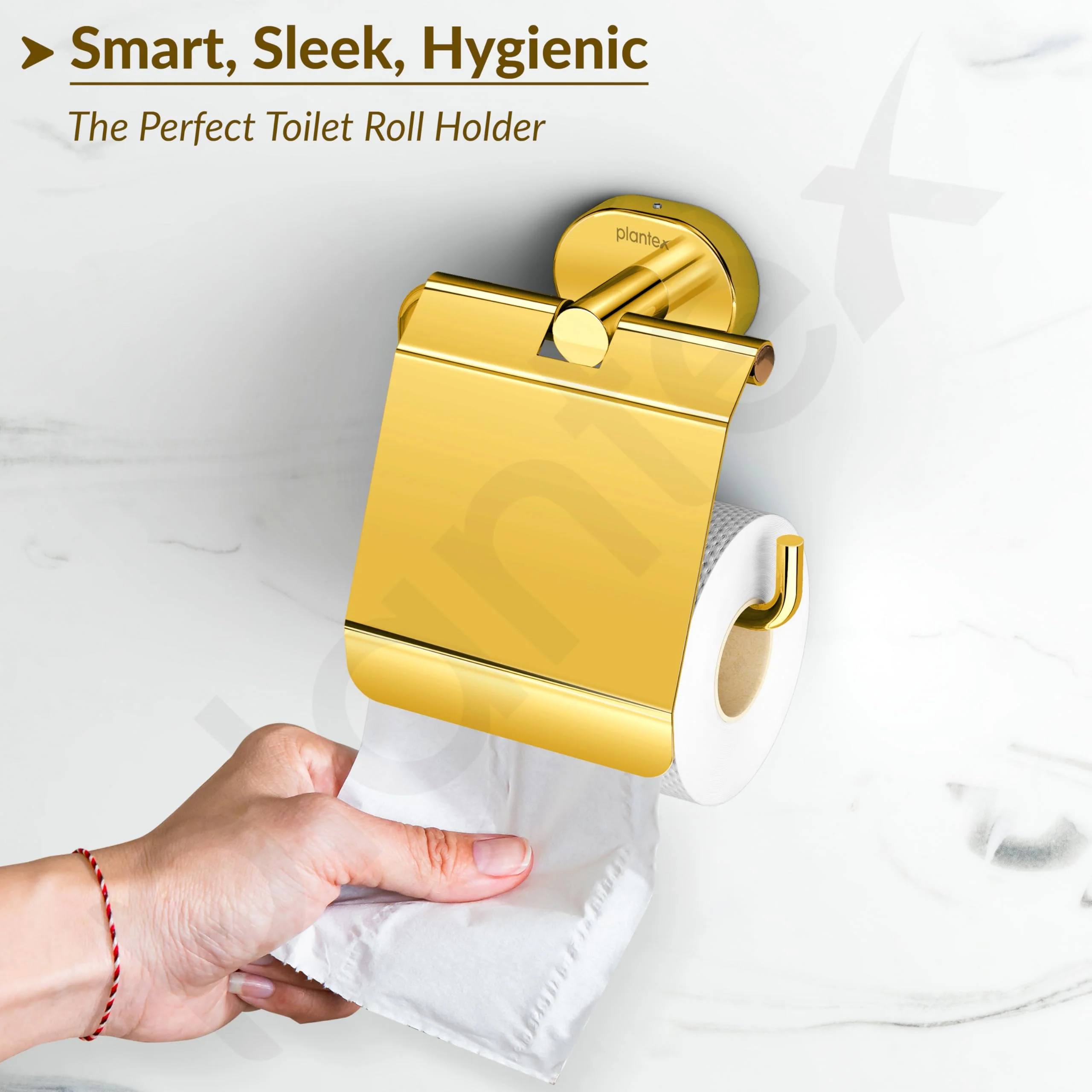 Plantex J4 Stainless Steel Toilet Paper Holder for Bathroom/Tissue Holder for Washroom/Toilet roll Holder for Wall Mounted/Bathroom Accessories (PVD Gold Finish) Onix - Image 6