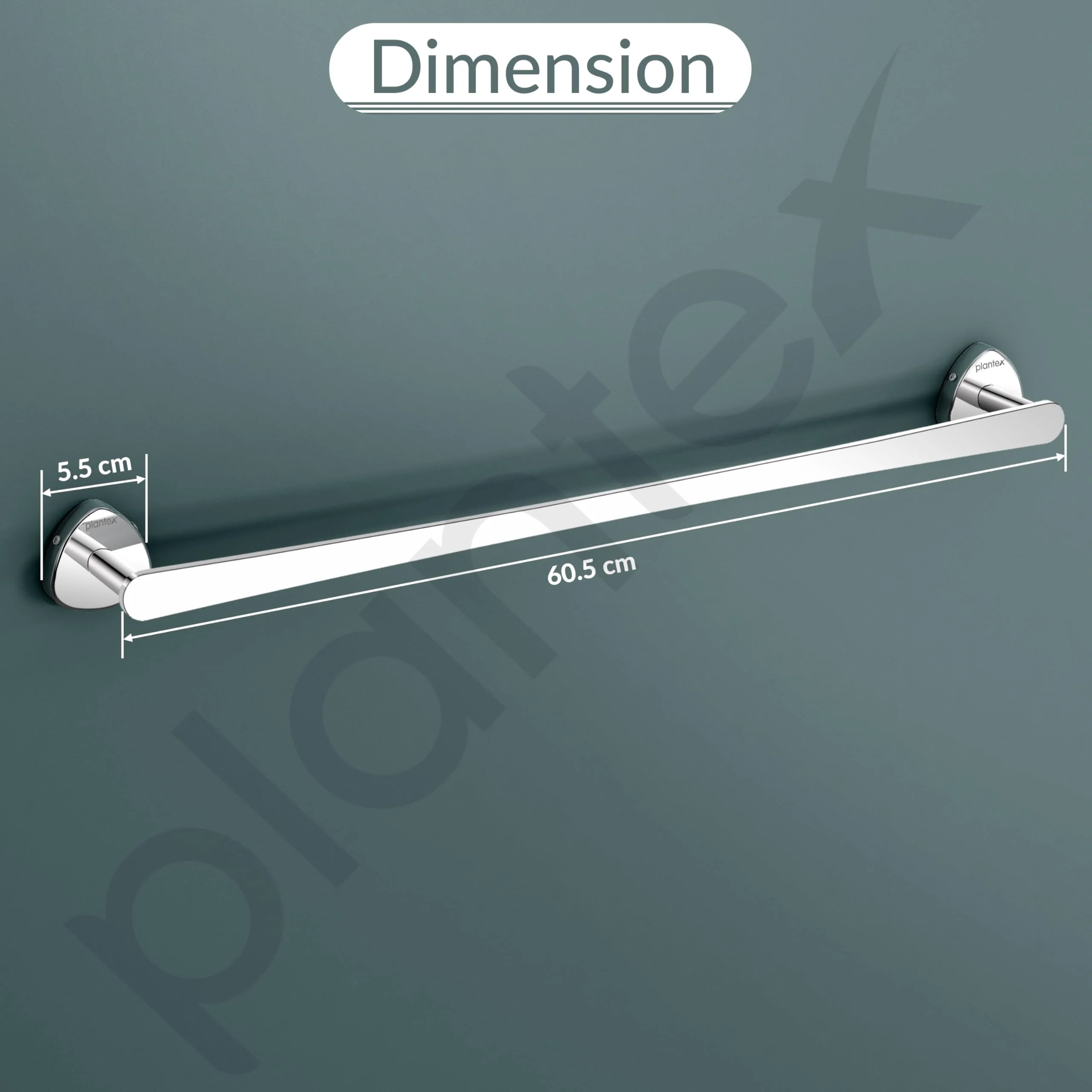 Plantex J4 Stainless Steel Towel Holder in Bathroom/Cloth Hanger for Bathroom/24 Inch Single Towel Rod/Bathroom Accessories (Chrome Finish) Angel - Image 2