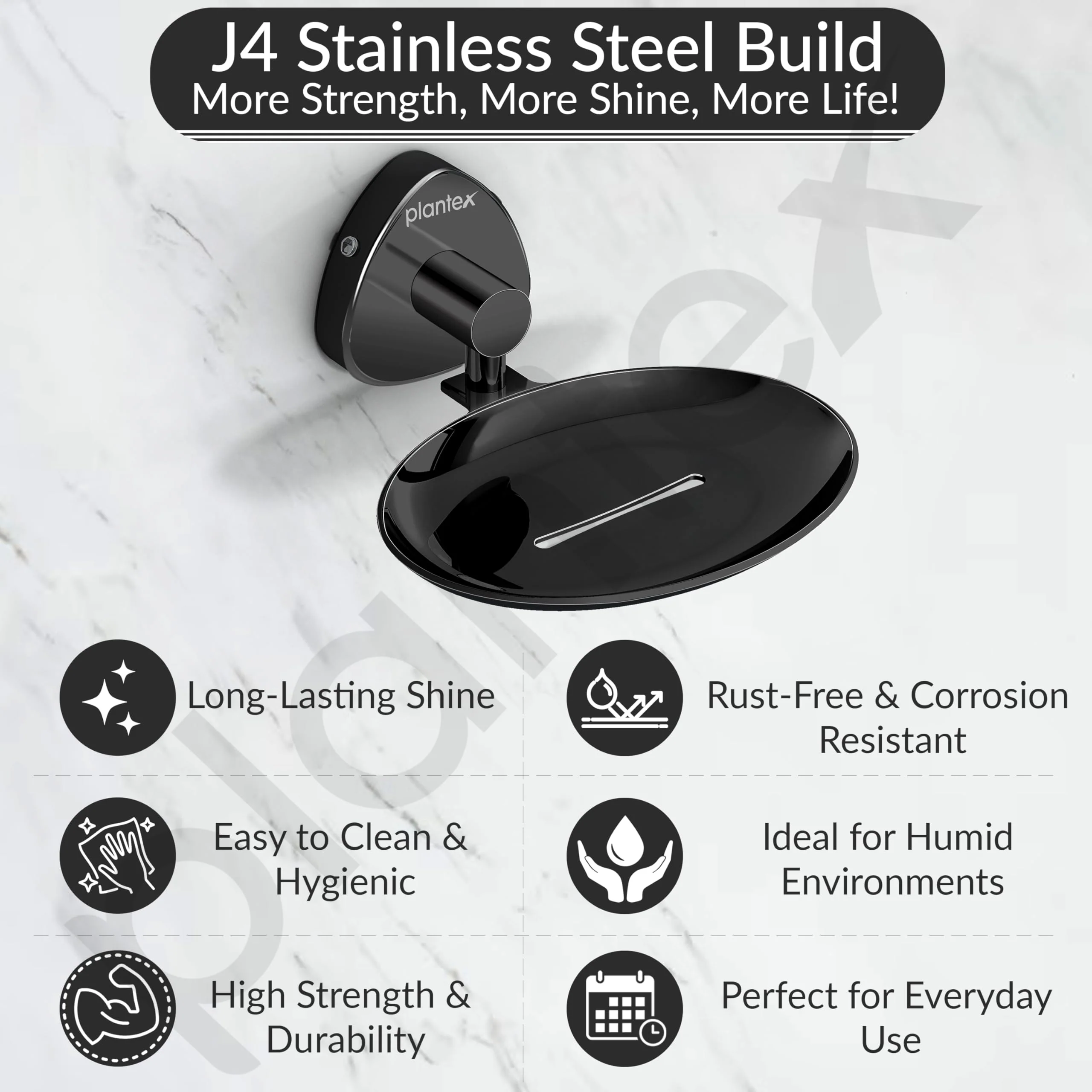Plantex J4 Stainless Steel Wall Mounted Soap Holder for Bathroom/Soap Holder for Kitchen/Soap Stand for Bathroom/Bathroom Accessories (PVD Black Finish) Angel - Image 2