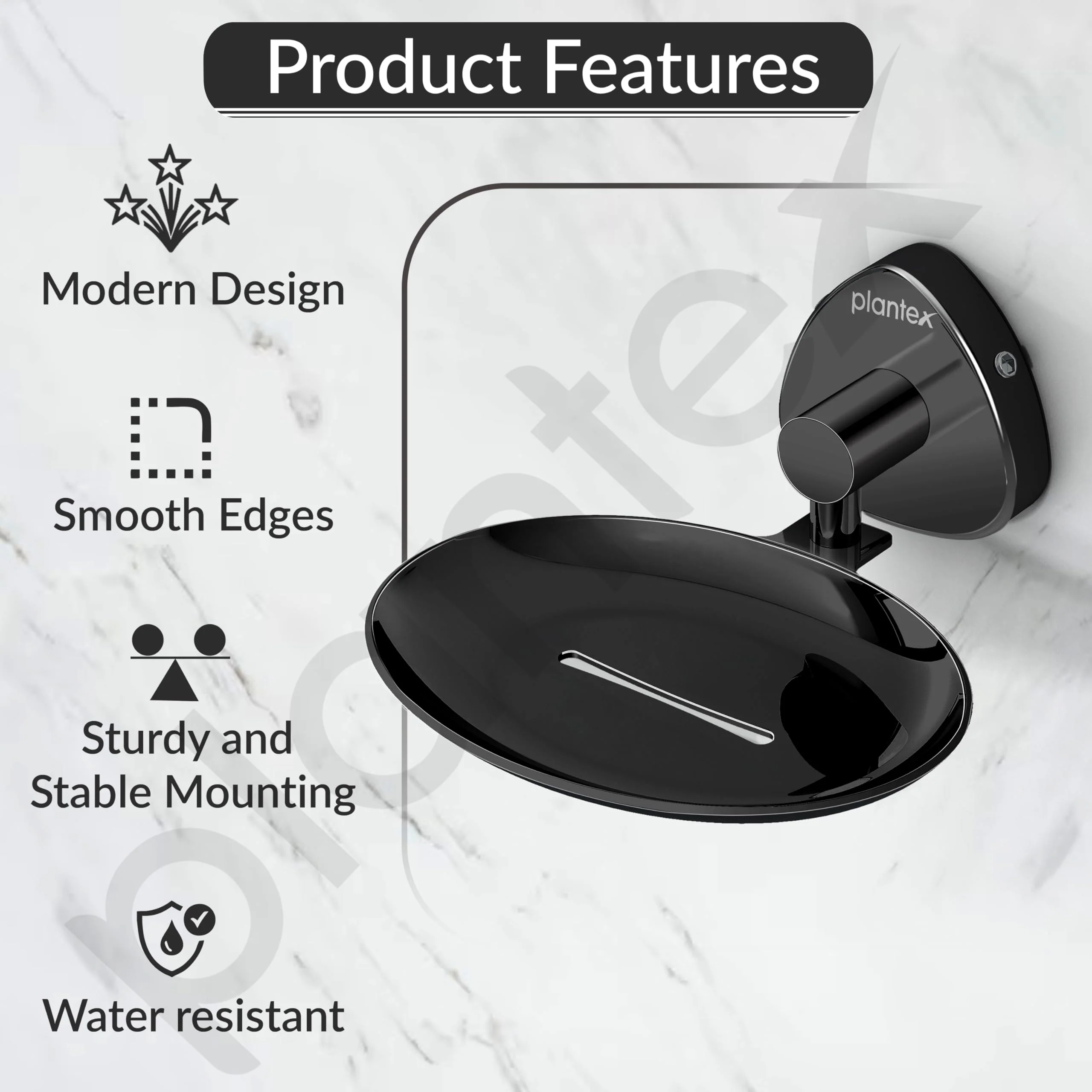 Plantex J4 Stainless Steel Wall Mounted Soap Holder for Bathroom/Soap Holder for Kitchen/Soap Stand for Bathroom/Bathroom Accessories (PVD Black Finish) Angel - Image 6