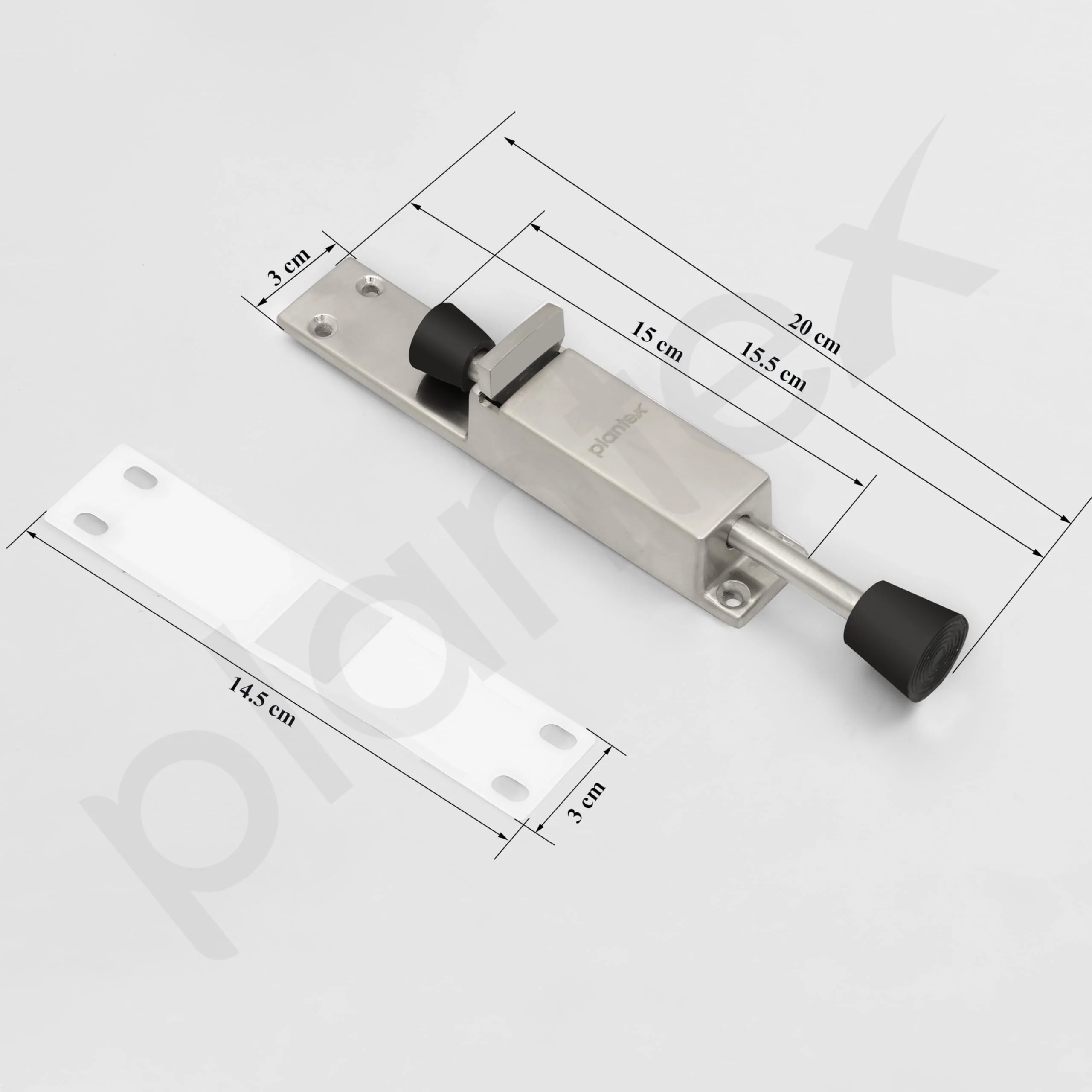 Plantex Kickdown Door Stoper Spring Loaded Telescopic Step On/Off Door Stopper Rubber, Adjustable Heavy Duty Door Locks Holder Stop/Release by Foot - Pack of 1 (Matt) - Image 3