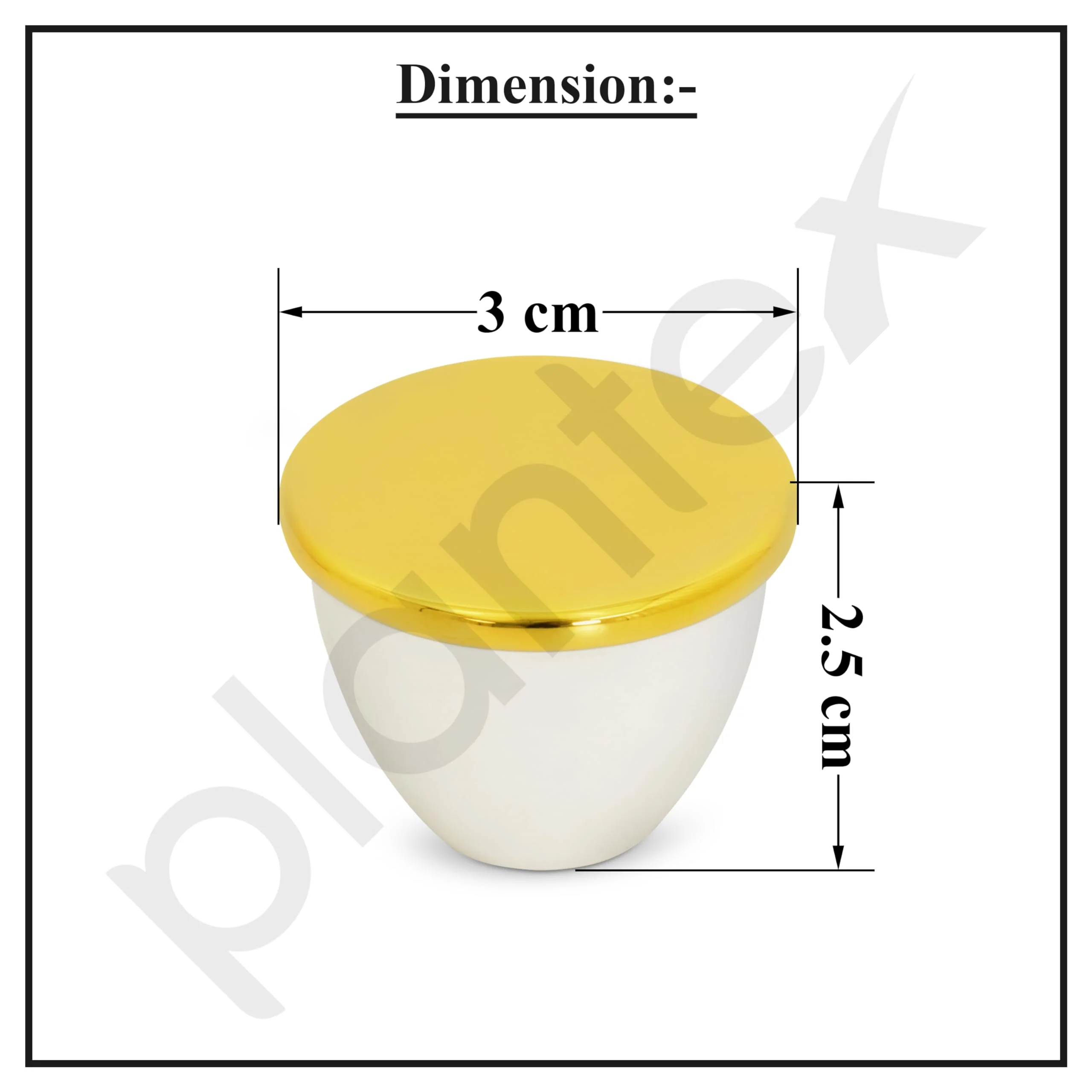 Plantex Knobs for Drawer/Drawer Knobs/Knobs for Cabinets/Pull-Push Knobs for Kitchen/Bedroom Drawer - Pack of 1 (Gold & White) - Image 3