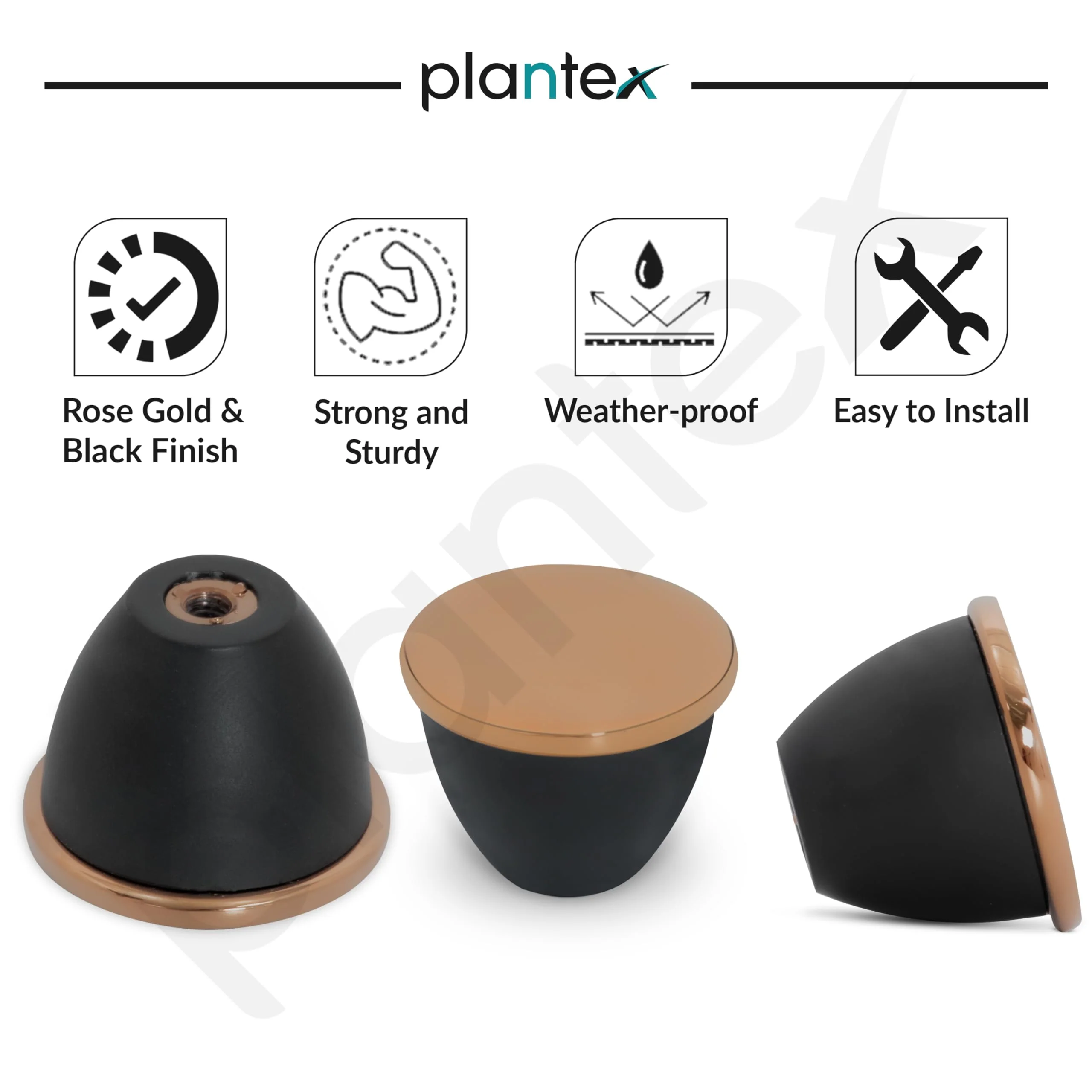 Plantex Knobs for Drawer/Drawer Knobs/Knobs for Cabinets/Pull-Push Knobs for Kitchen/Bedroom Drawer - Pack of 1 (Rose Gold & Black) - Image 4