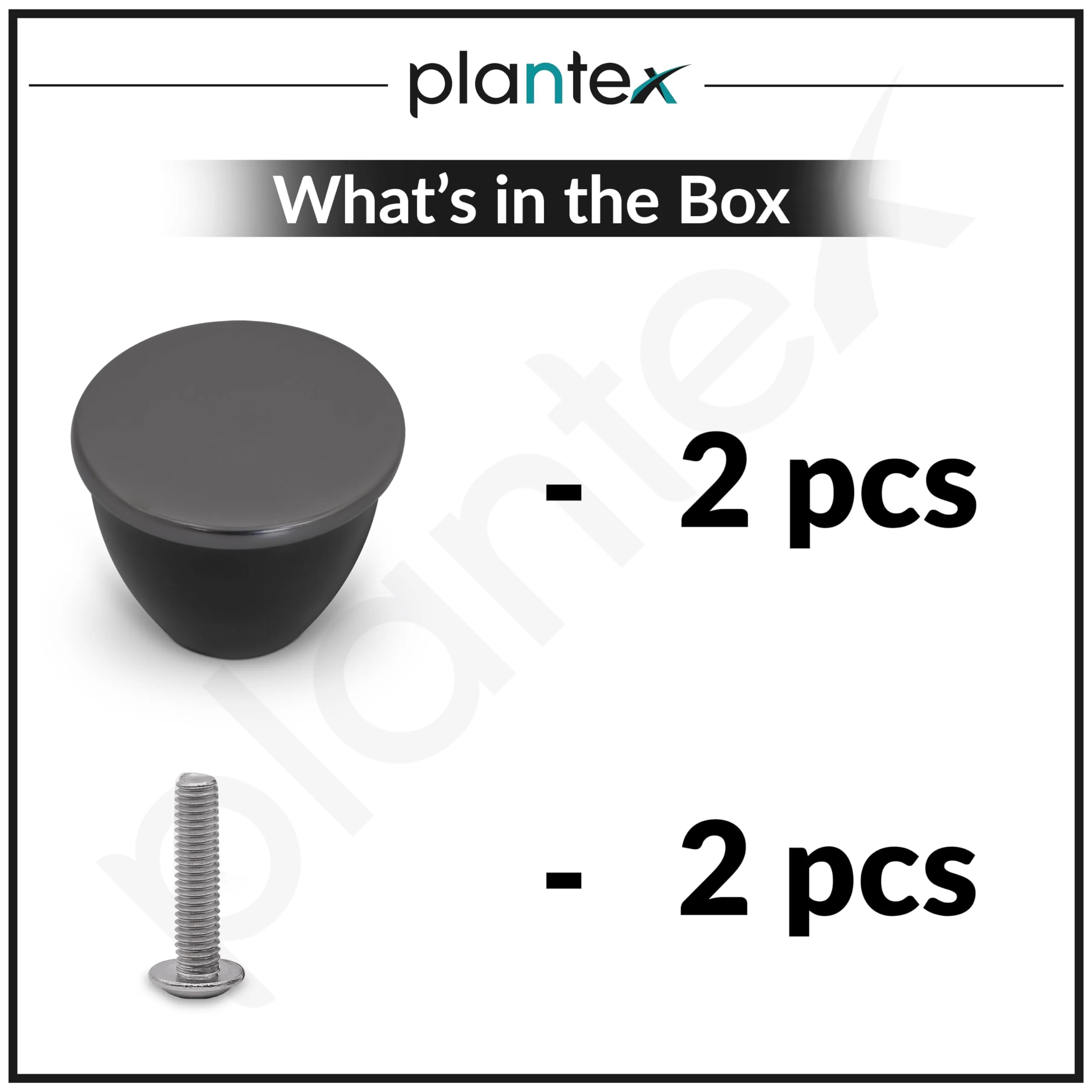 Plantex Knobs for Drawer/Drawer Knobs/Knobs for Cabinets/Pull-Push Knobs for Kitchen/Bedroom Drawer - Pack of 2 (Satin Black & Black) - Image 5