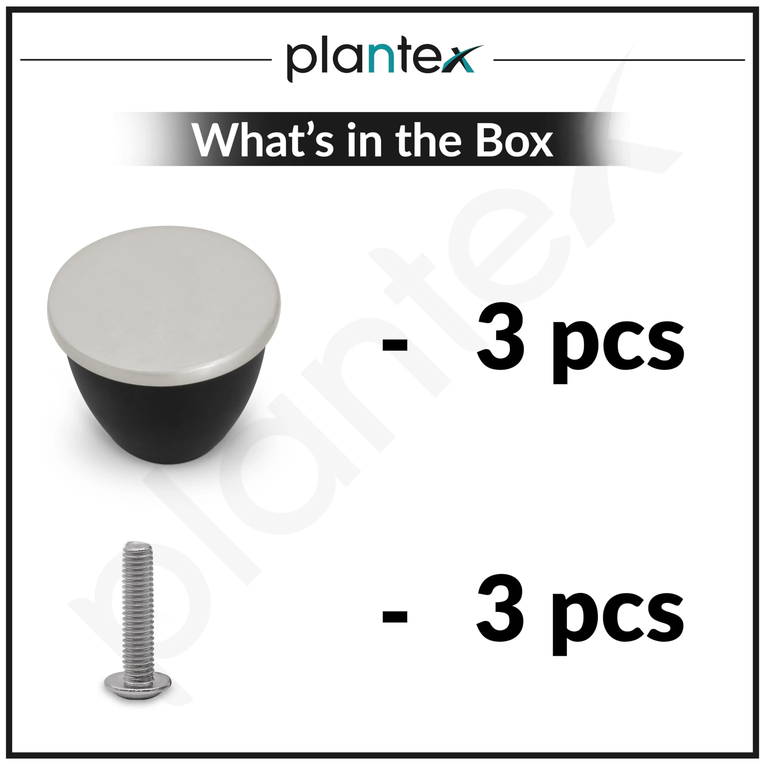 Plantex Knobs for Drawer/Drawer Knobs/Knobs for Cabinets/Pull-Push Knobs for Kitchen/Bedroom Drawer - Pack of 3 (Satin Black) - Image 5