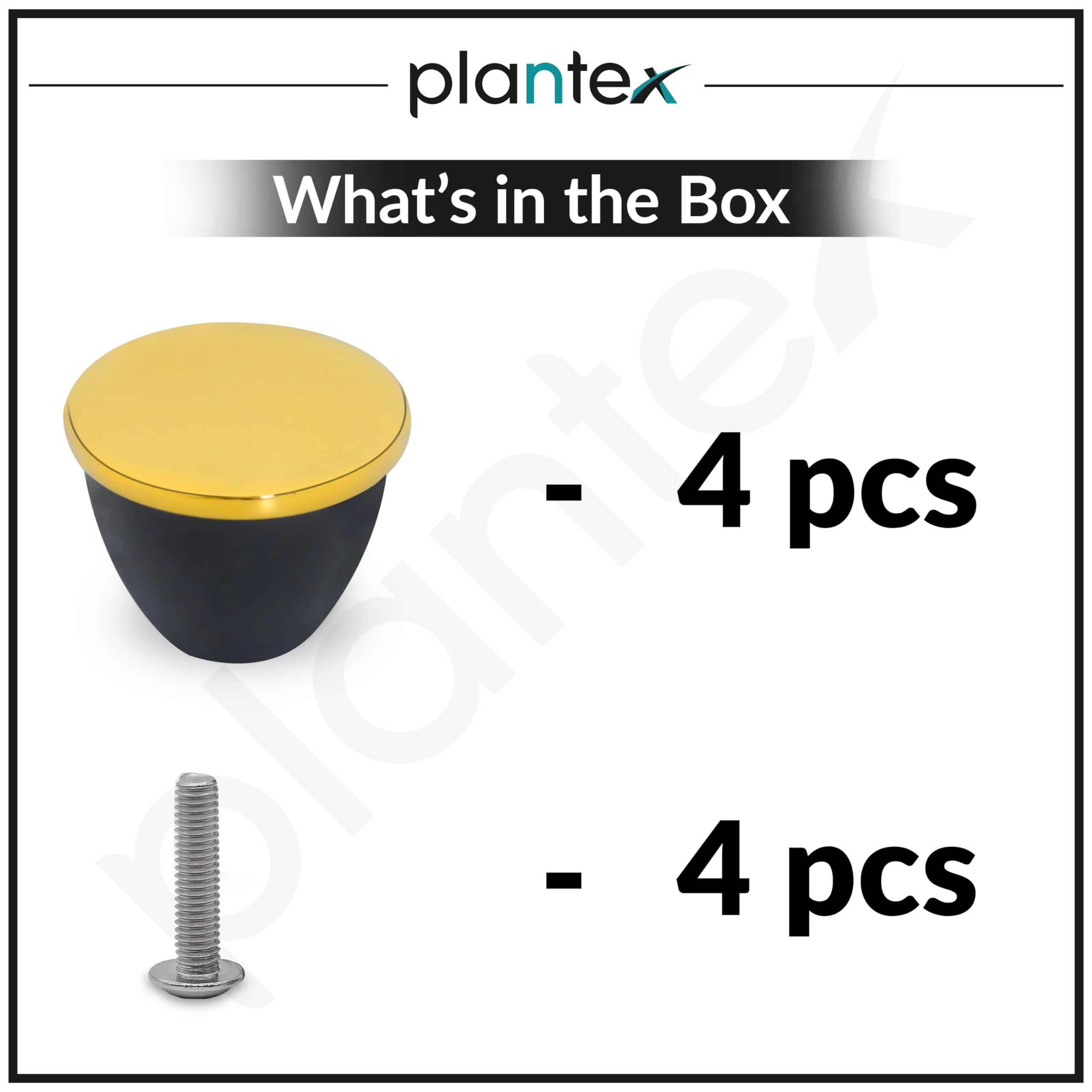 Plantex Knobs for Drawer/Drawer Knobs/Knobs for Cabinets/Pull-Push Knobs for Kitchen/Bedroom Drawer - Pack of 4 (Gold & Black) - Image 5