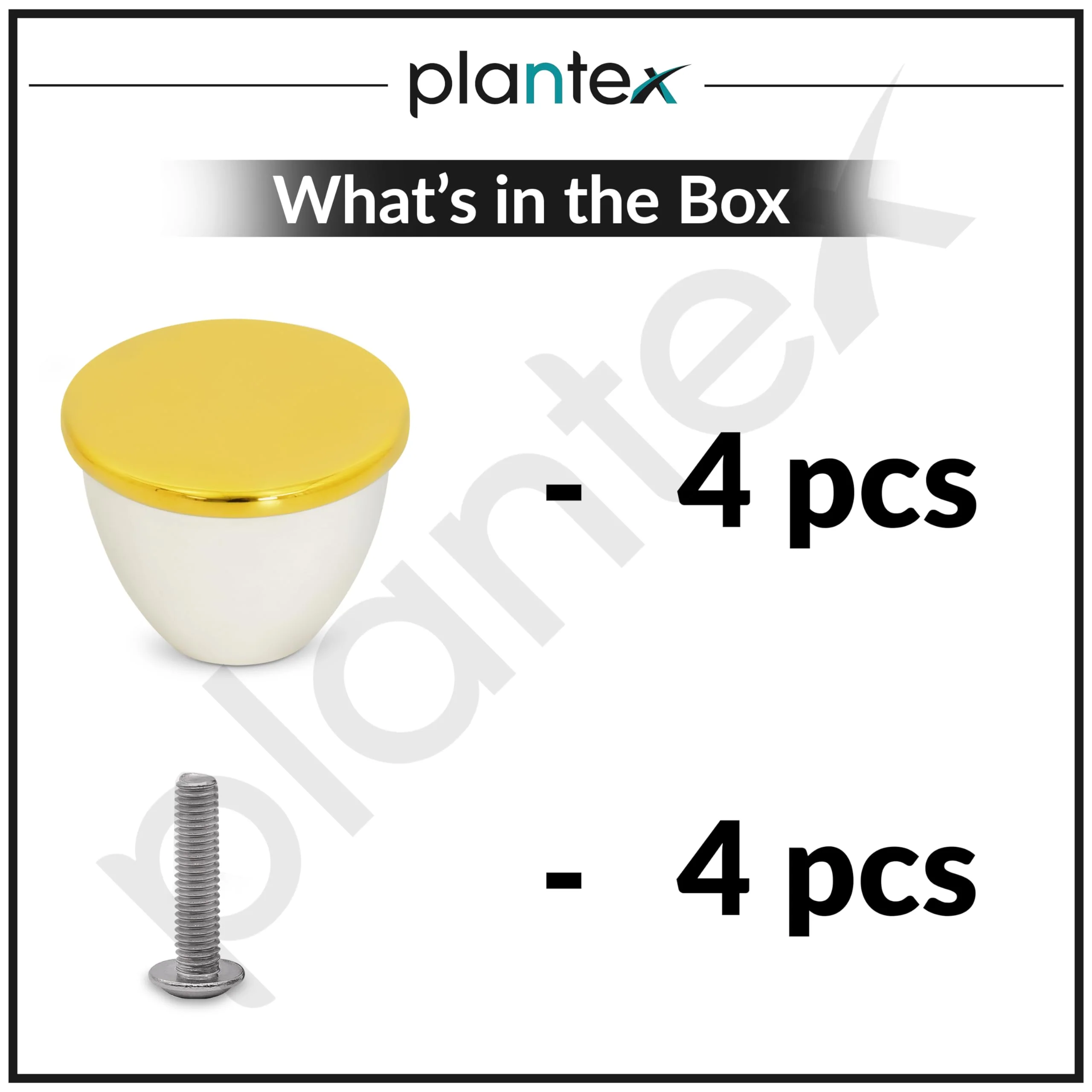 Plantex Knobs for Drawer/Drawer Knobs/Knobs for Cabinets/Pull-Push Knobs for Kitchen/Bedroom Drawer - Pack of 4 (Gold & White) - Image 5