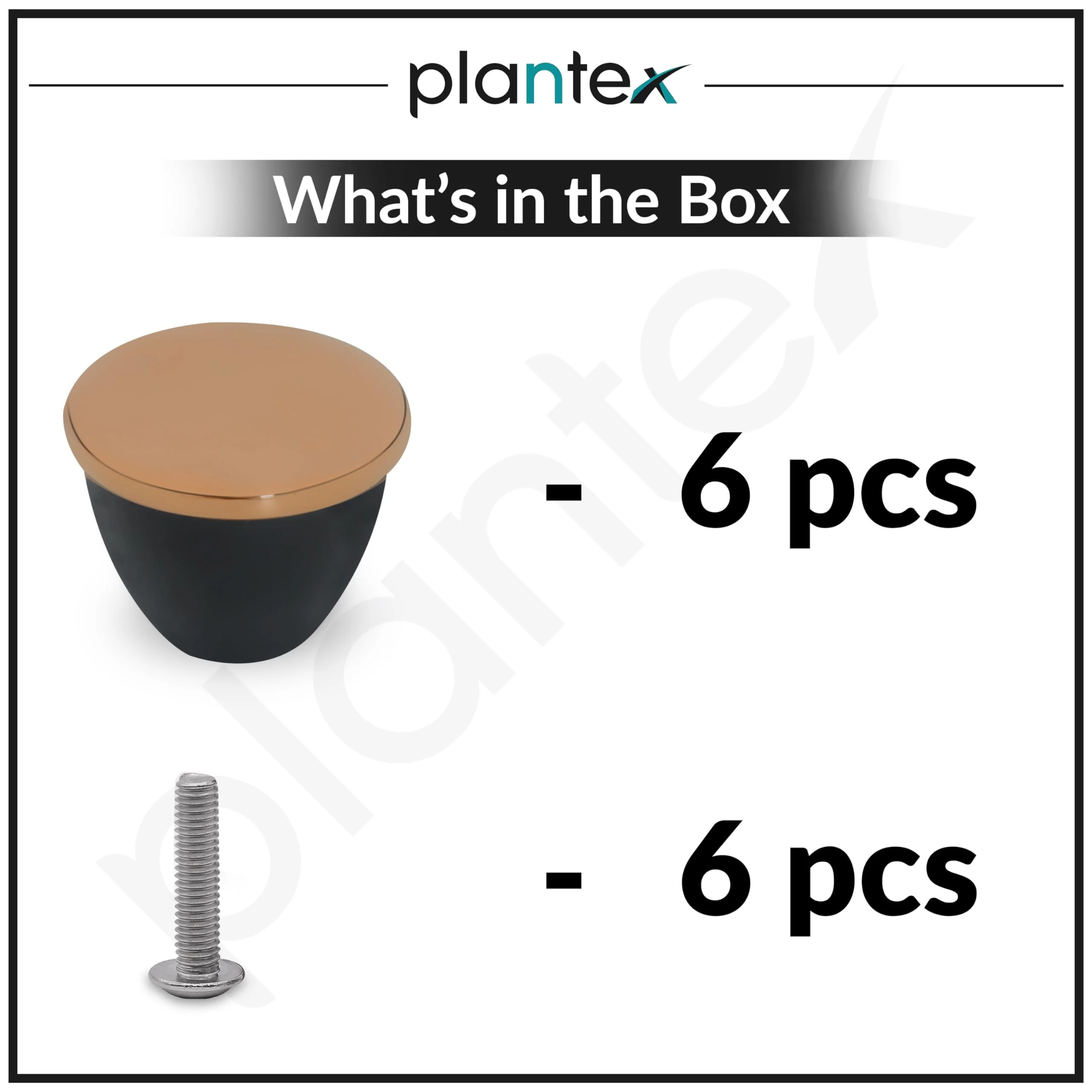Plantex Knobs for Drawer/Drawer Knobs/Knobs for Cabinets/Pull-Push Knobs for Kitchen/Bedroom Drawer - Pack of 6 (Rose Gold & Black) - Image 5